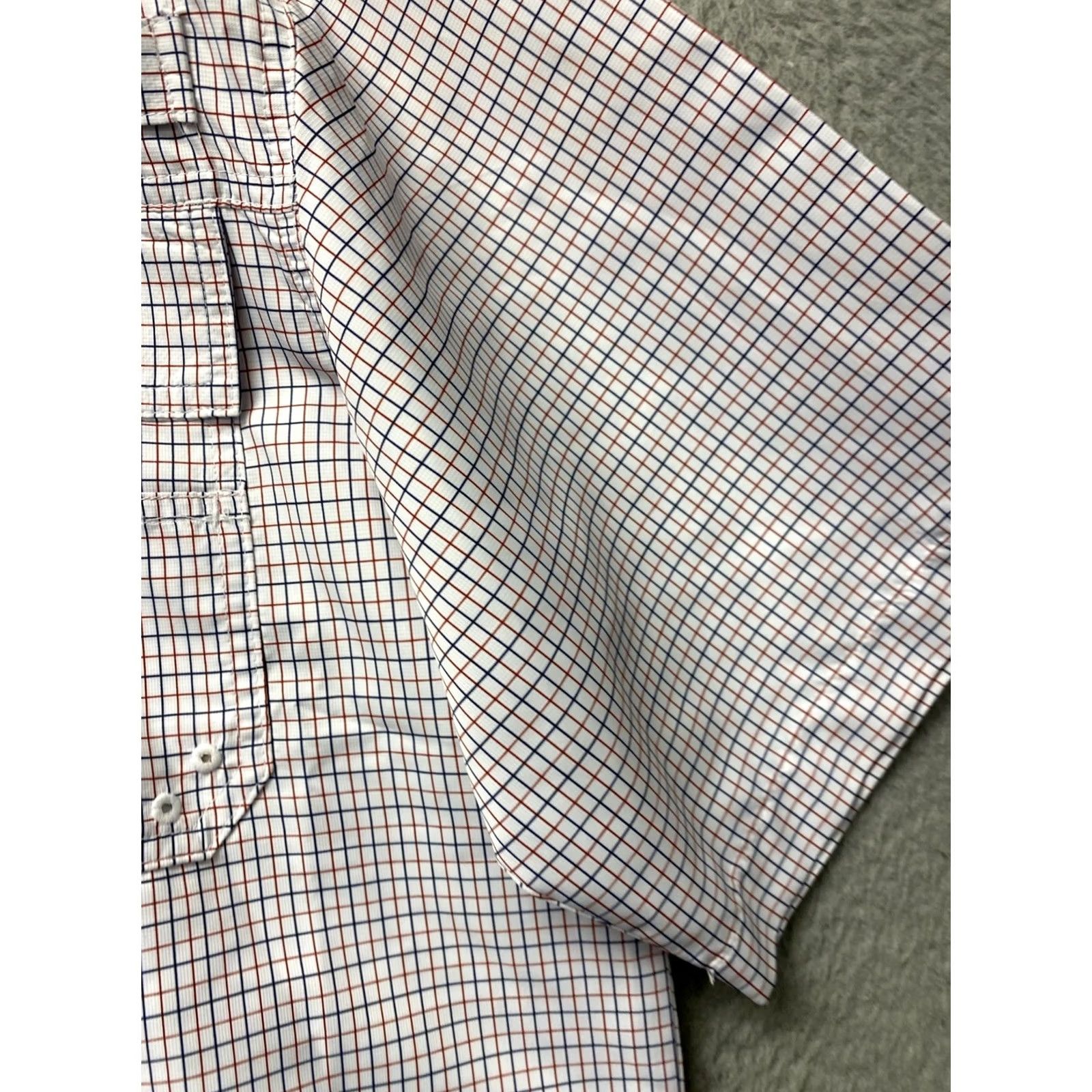 Habitat Habit Shirt Mens M Red Blue Plaid Short Sleeve Button-Up Outdoor Camping UV Breathable Pockets Summer Size US M / EU 48-50 / 2 - 7 Thumbnail