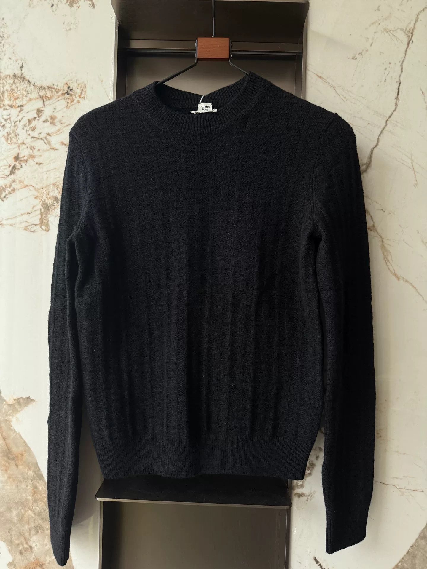 Hermes Hermes Black H Pattern Wool Sweater Size US S / EU 44-46 / 1 - 1 Thumbnail