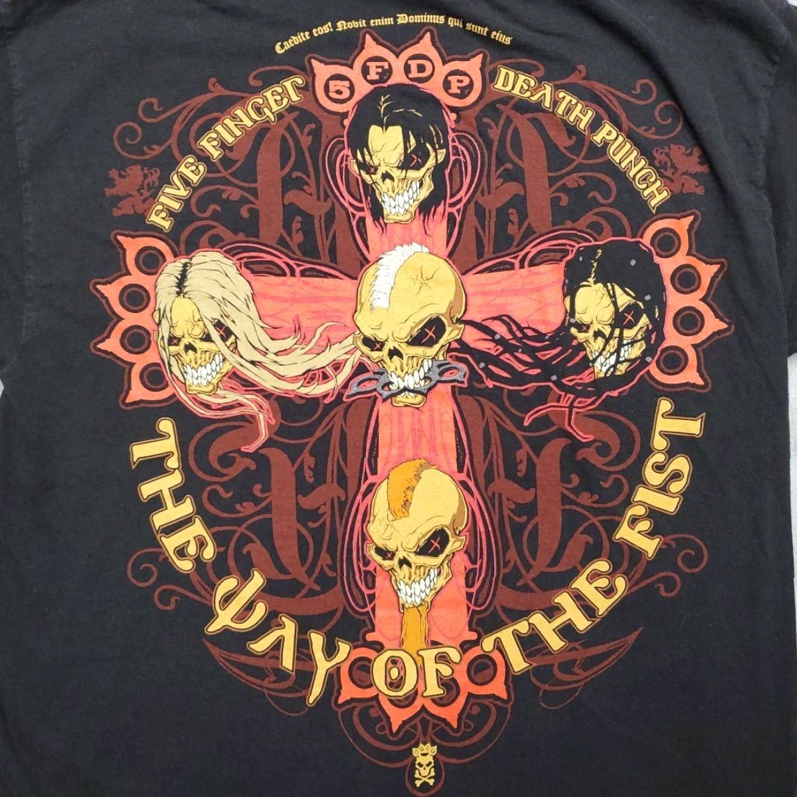 Hanes Five Finger Death Punch Shirt Mens L Black Way of the Fist Band 5FDP Metal TEE Size US L / EU 52-54 / 3 - 7 Thumbnail