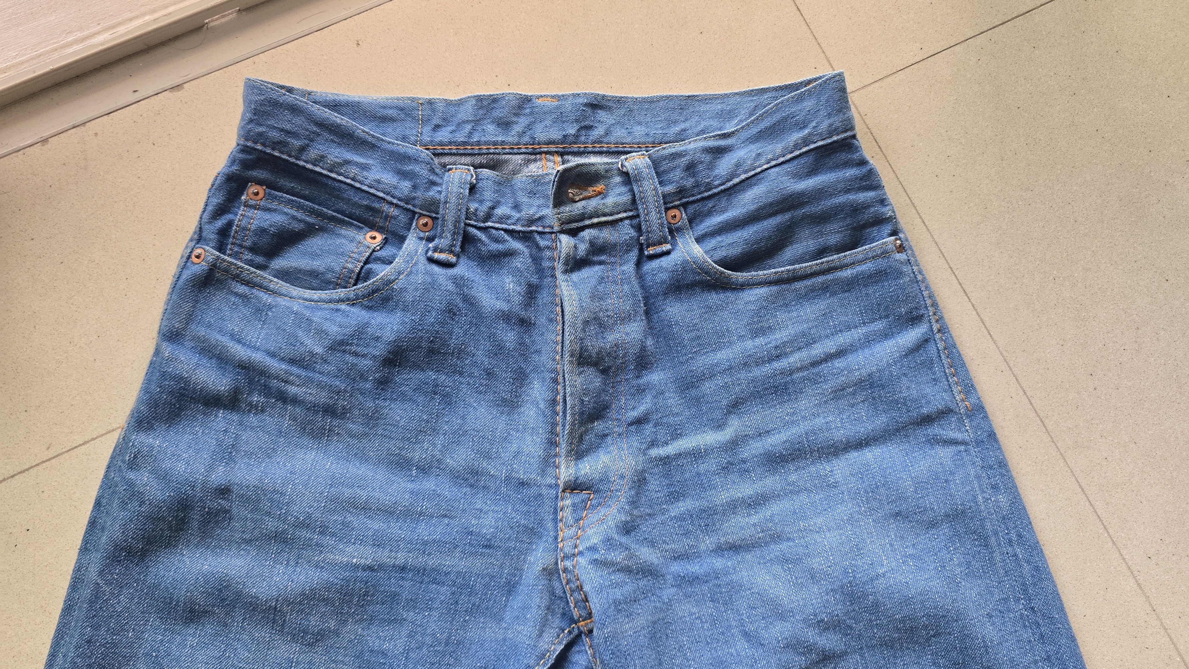 Pure Blue Japan 14oz Greencast Slubby Indigo Denim - Relaxed Taper Fit Size US 30 / EU 46 - 11 Thumbnail