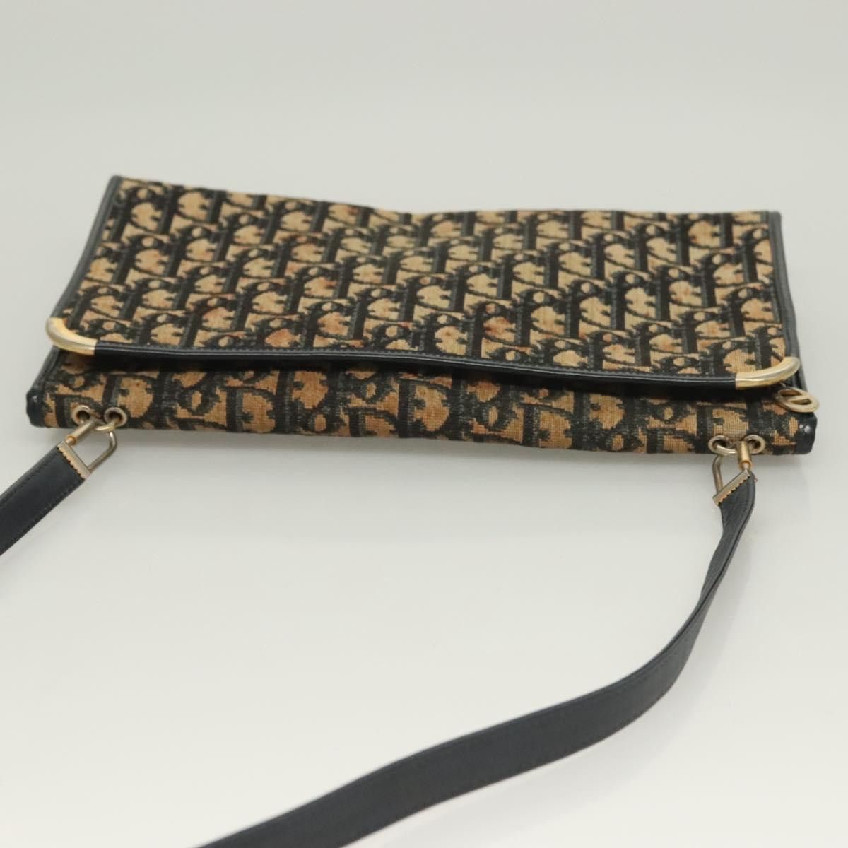 Dior DIOR Trotter Canvas Shoulder Bag Navy Gold Size ONE SIZE - 6 Thumbnail