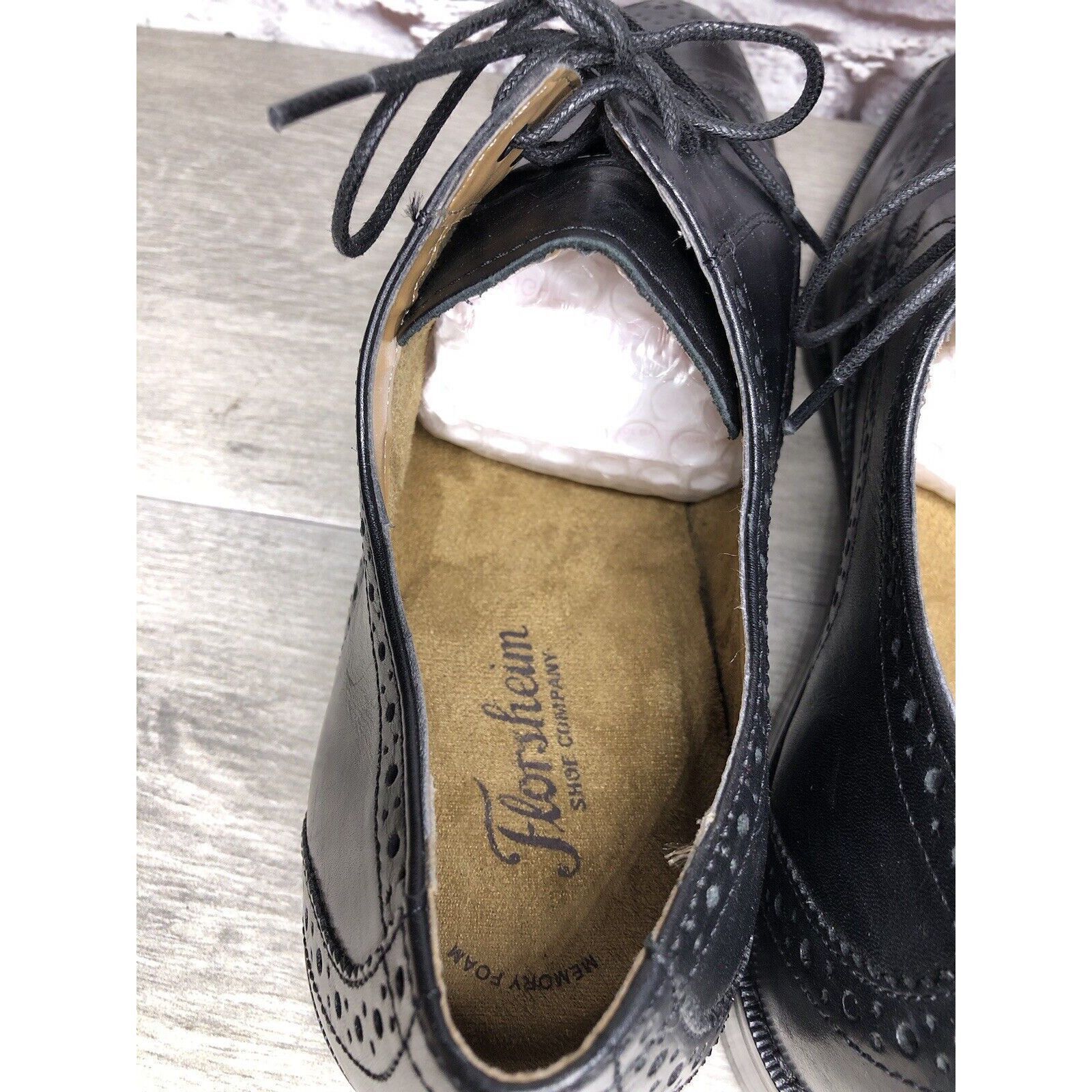 Florsheim Florsheim Black Leather Wingtip Lace Up Dress Shoes Men Sz 1 Size US 12 / EU 45 - 7 Thumbnail