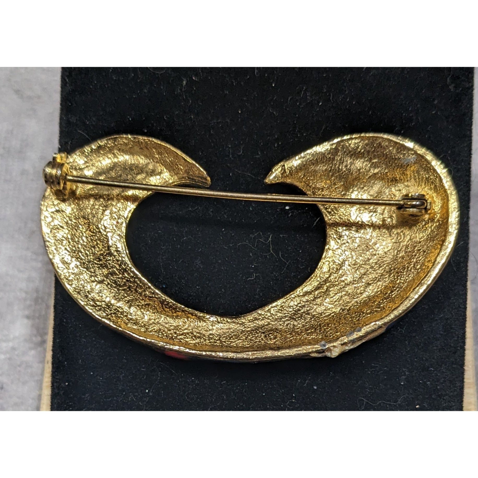 Other Vintage Red Blue And Gold Tone Enamel Swirl Brooch Size ONE SIZE - 4 Thumbnail