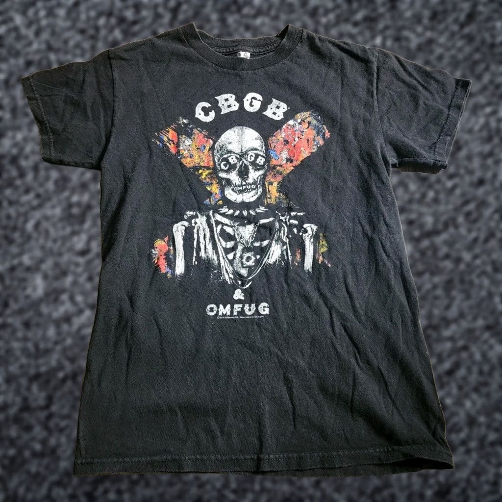 Vintage Mens XS CBGB & OMFUG - 315 Bowery L.L.C. - 2016 Skull T Shirt Underground Rock Shirt XS Black Mens Size US XS / EU 42 / 0 - 1 Thumbnail