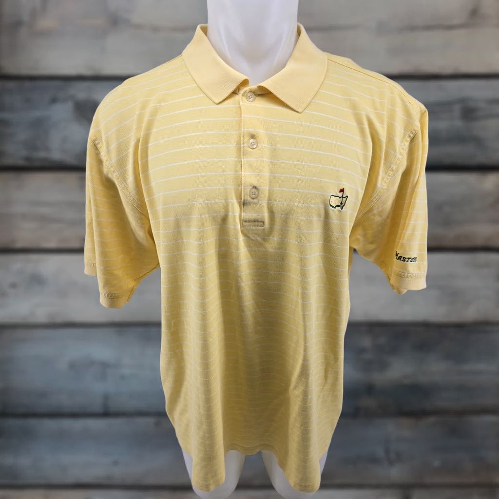 Vintage VINTAGE Masters Collection Polo Shirt Mens XL Striped 100% Cotton Yellow Shirt Polo Mens XL Striped 100% Cotton Masters Collection Size US XL / EU 56 / 4 - 1 Thumbnail