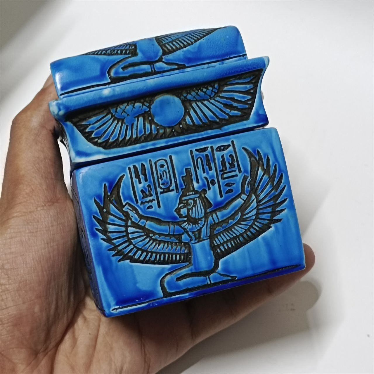 Other Egyptian Canopic Jars Set Pharaonic Resin Box Hieroglyphs Size ONE SIZE - 2 Thumbnail
