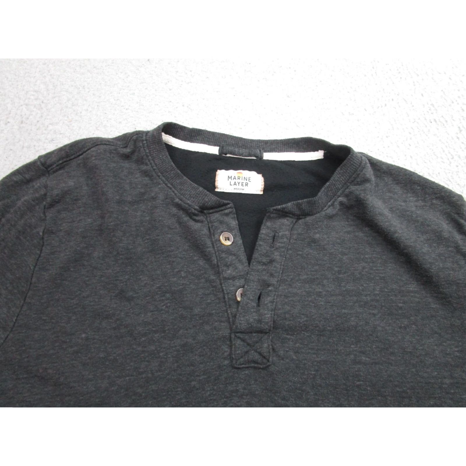 Marine Layer Marine Layer Henley Shirt Mens Medium Gray Long Sleeve Pullover Soft Lightweight Size US M / EU 48-50 / 2 - 2 Thumbnail