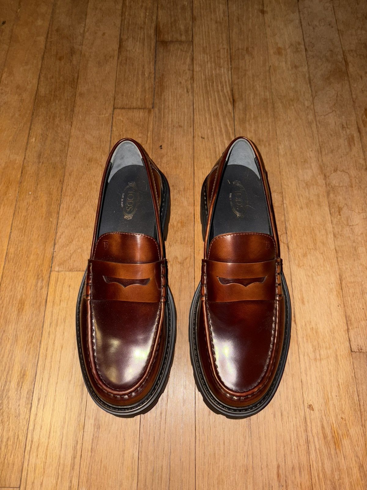Tod’s Gomma Pesante Leather Lug-Sole Penny Loafers