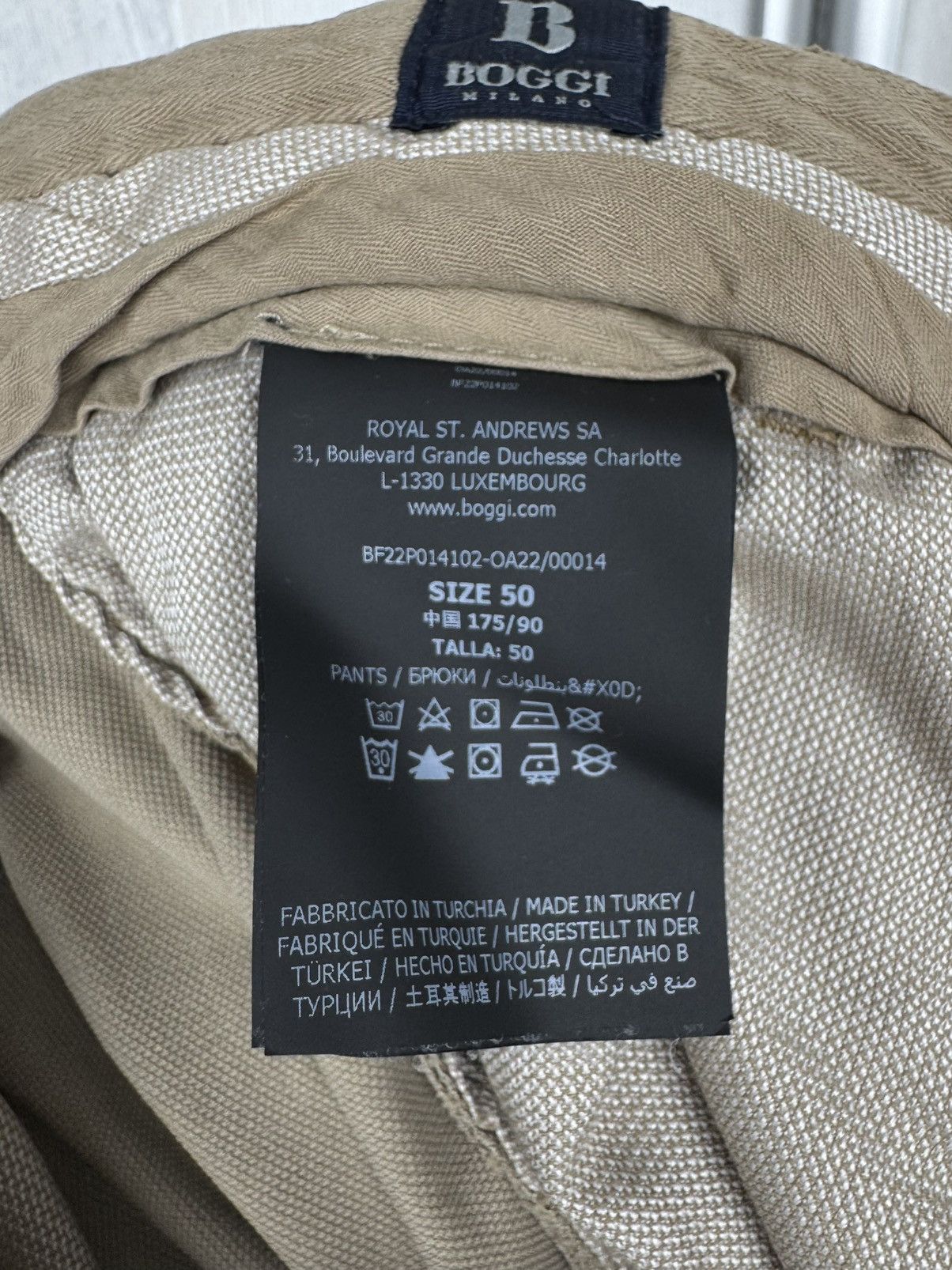 Boggi Boggi Milano beige classic pattern chinos casual pants Size US 34 / EU 50 - 12 Thumbnail