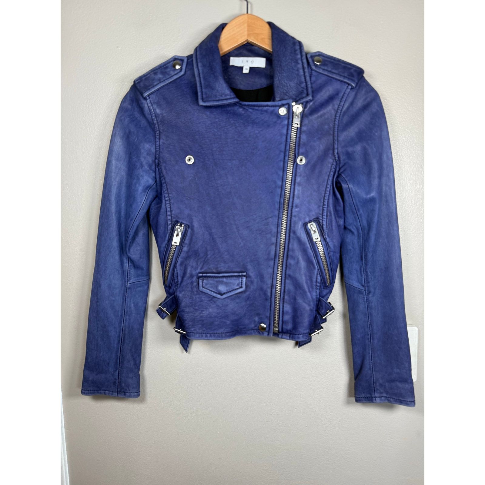 Iro IRO Ashville Lambskin Leather Jacket $1200 size 36/4 US Size S / US 4 / IT 40 - 4 Thumbnail
