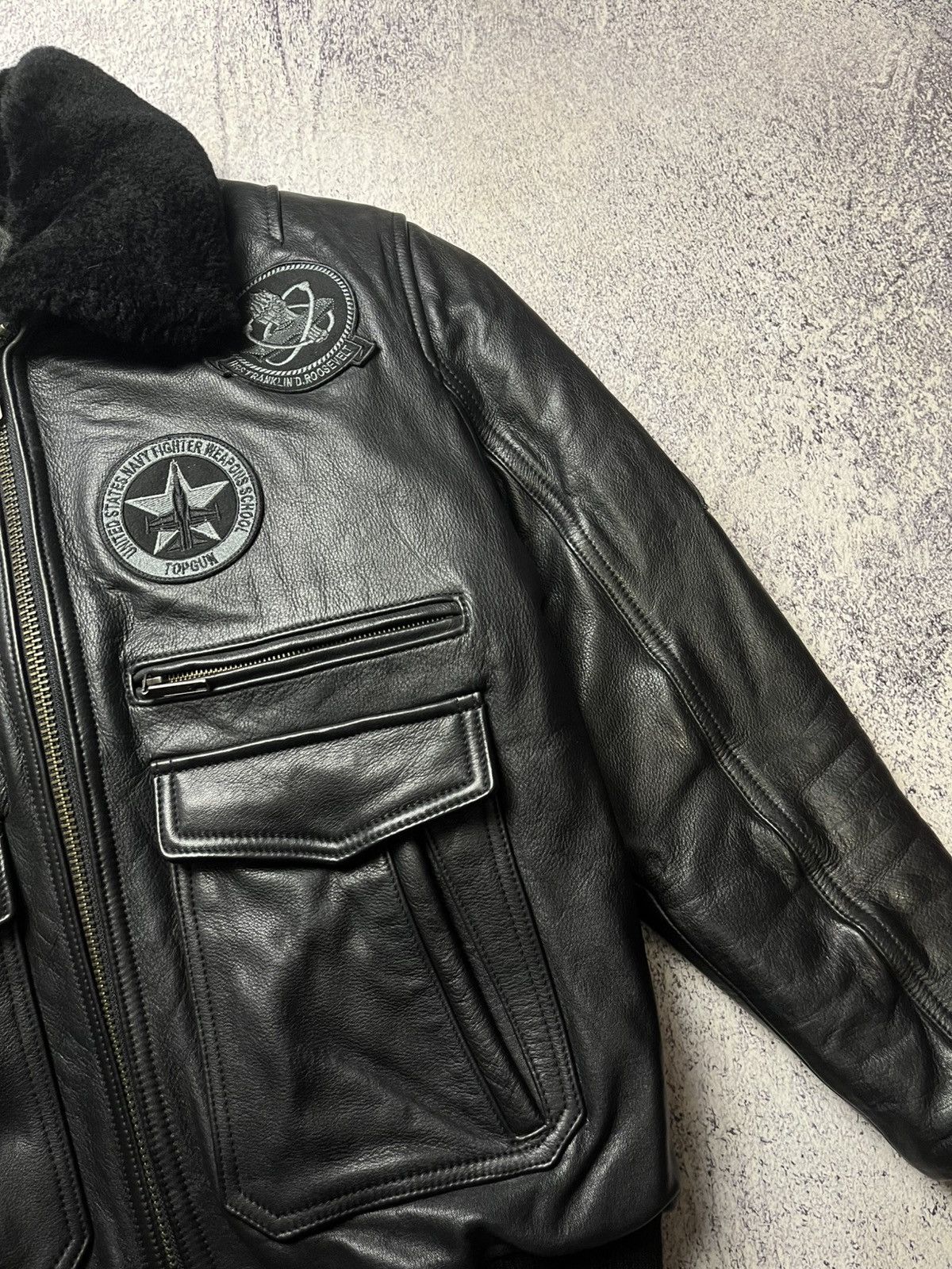 Vintage Vintage Leather Bomber Jacket Top Gan B3 Avirex Y2K Rare Size US M / EU 48-50 / 2 - 10 Thumbnail