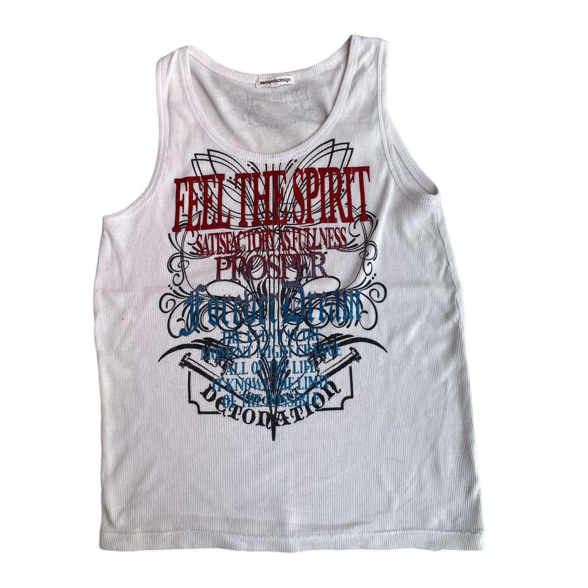 Beauty Beast × If Six Was Nine × Le Grande Bleu (L.G.B.) 2000's Semantic Design Poem Tanktop Size US M / EU 48-50 / 2 - 1 Thumbnail
