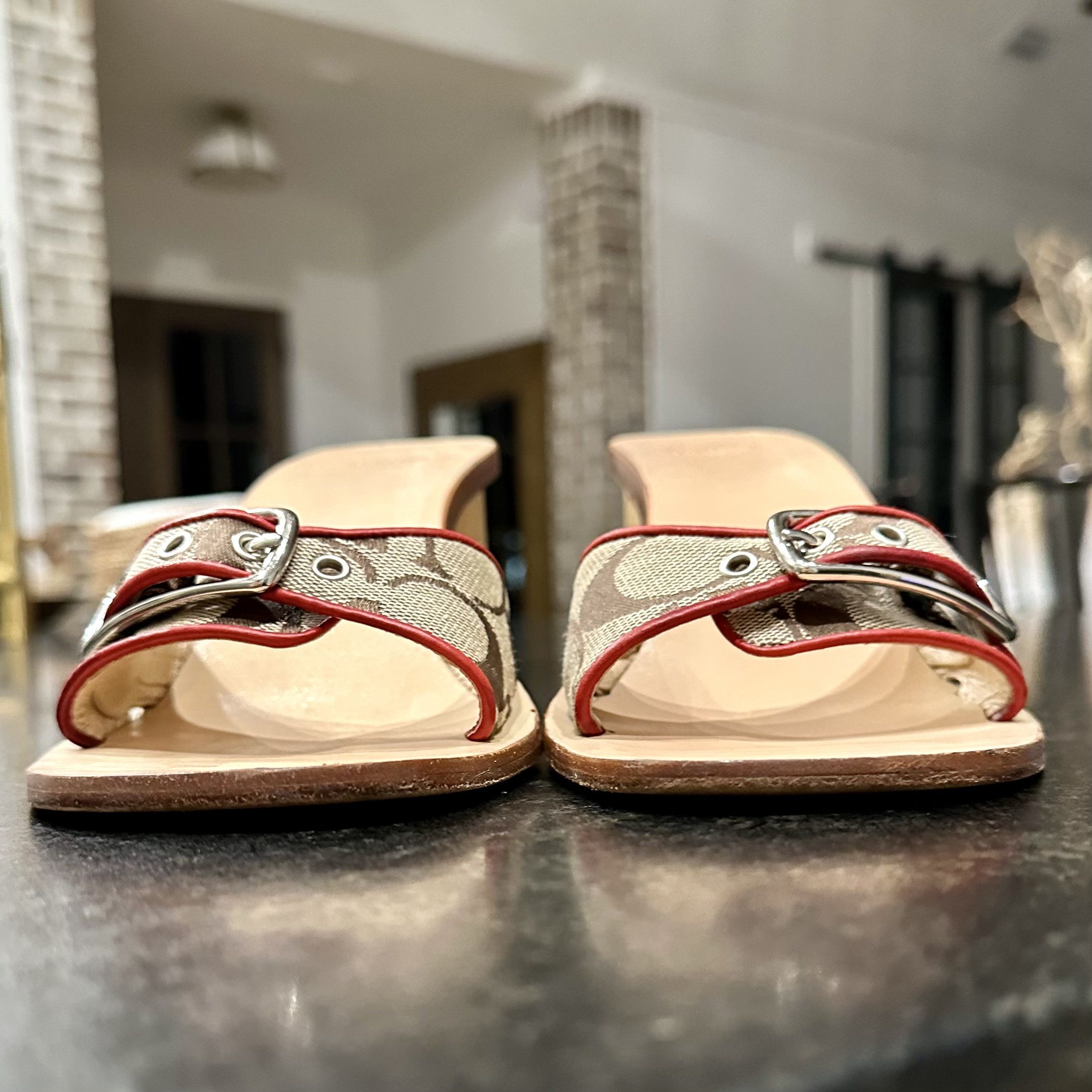 Coach *Vintage 1999* COACH Honey A2 Wooden Platform Wedge Mule Size US 7.5 / IT 37.5 - 5 Thumbnail