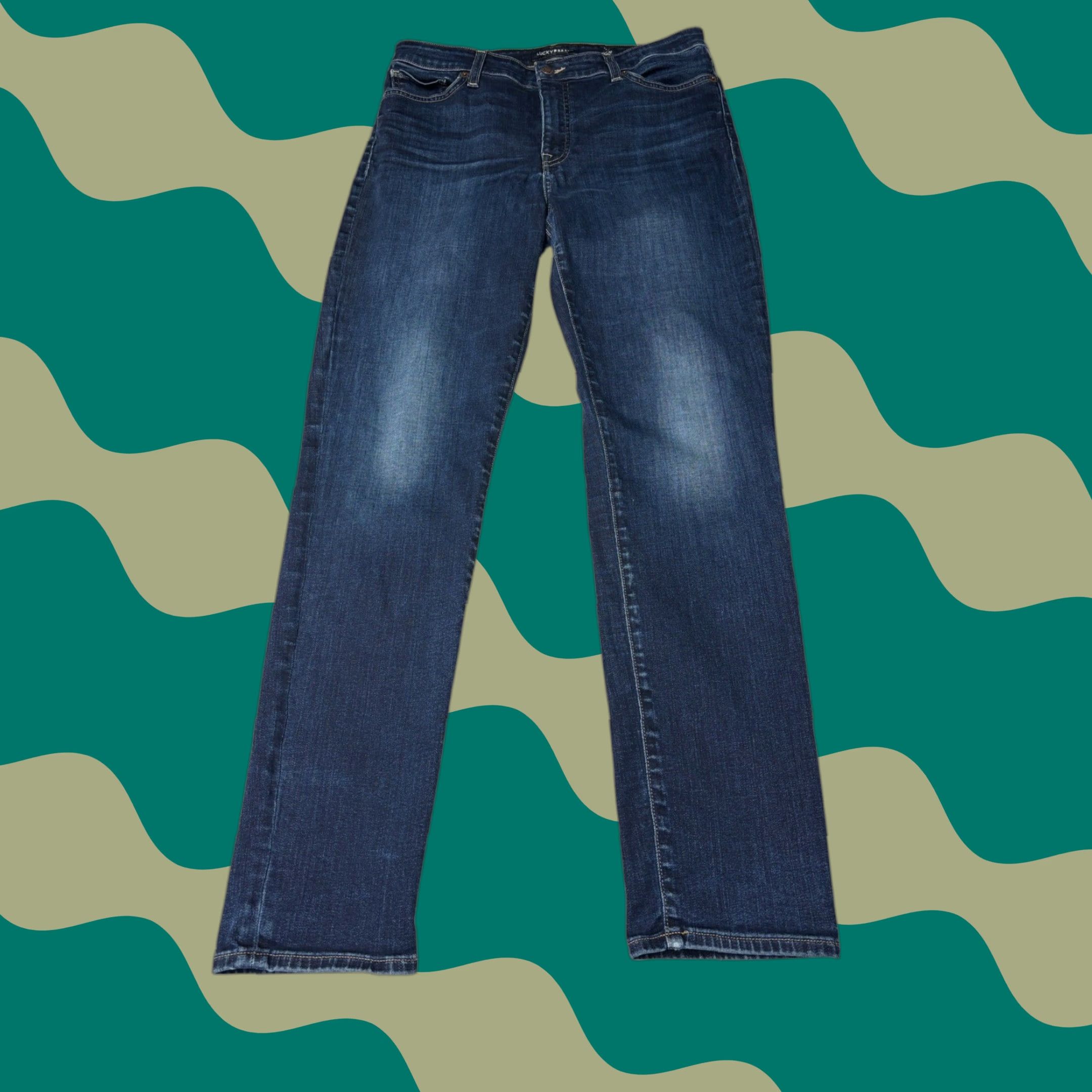 Lucky Brand Lucky Brand Jeans Women 31 30 Dark Wash Straight Leg Denim Premium Orta Stretch 5-Pocket Logo Patch Size 24" / US 00 / IT 34 - 1 Thumbnail