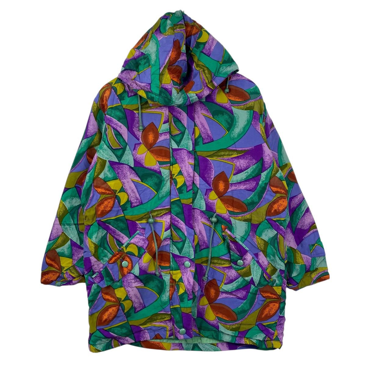 Vintage Vintage 90s All Over Print Floral Patterned Parka Long Coat Size US XL / EU 56 / 4 - 2 Thumbnail