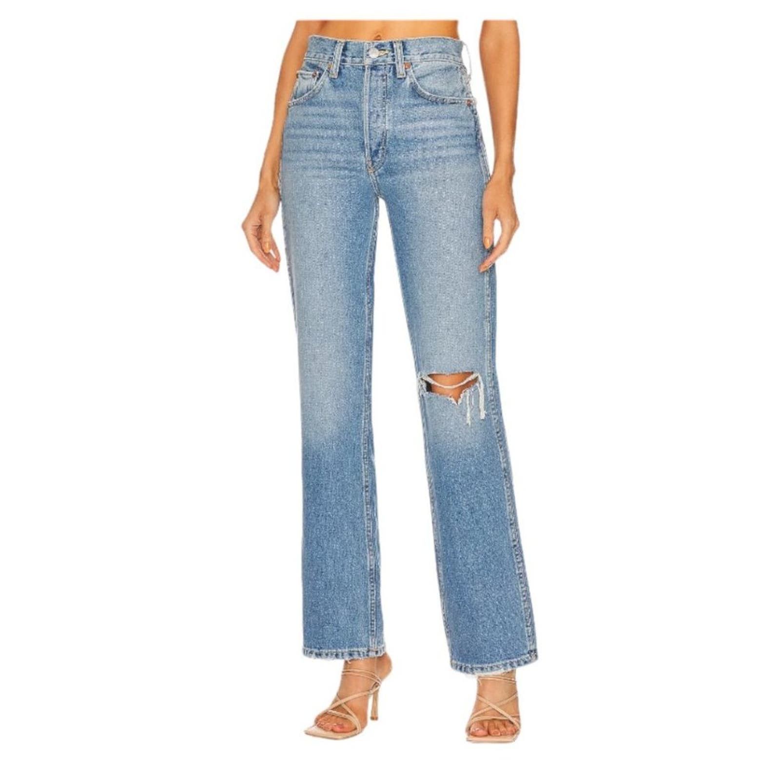 image of Redone Re/done Originals 90's High Rise Loose Jeans 31 NWT $315 Msrp in Blue, Women's