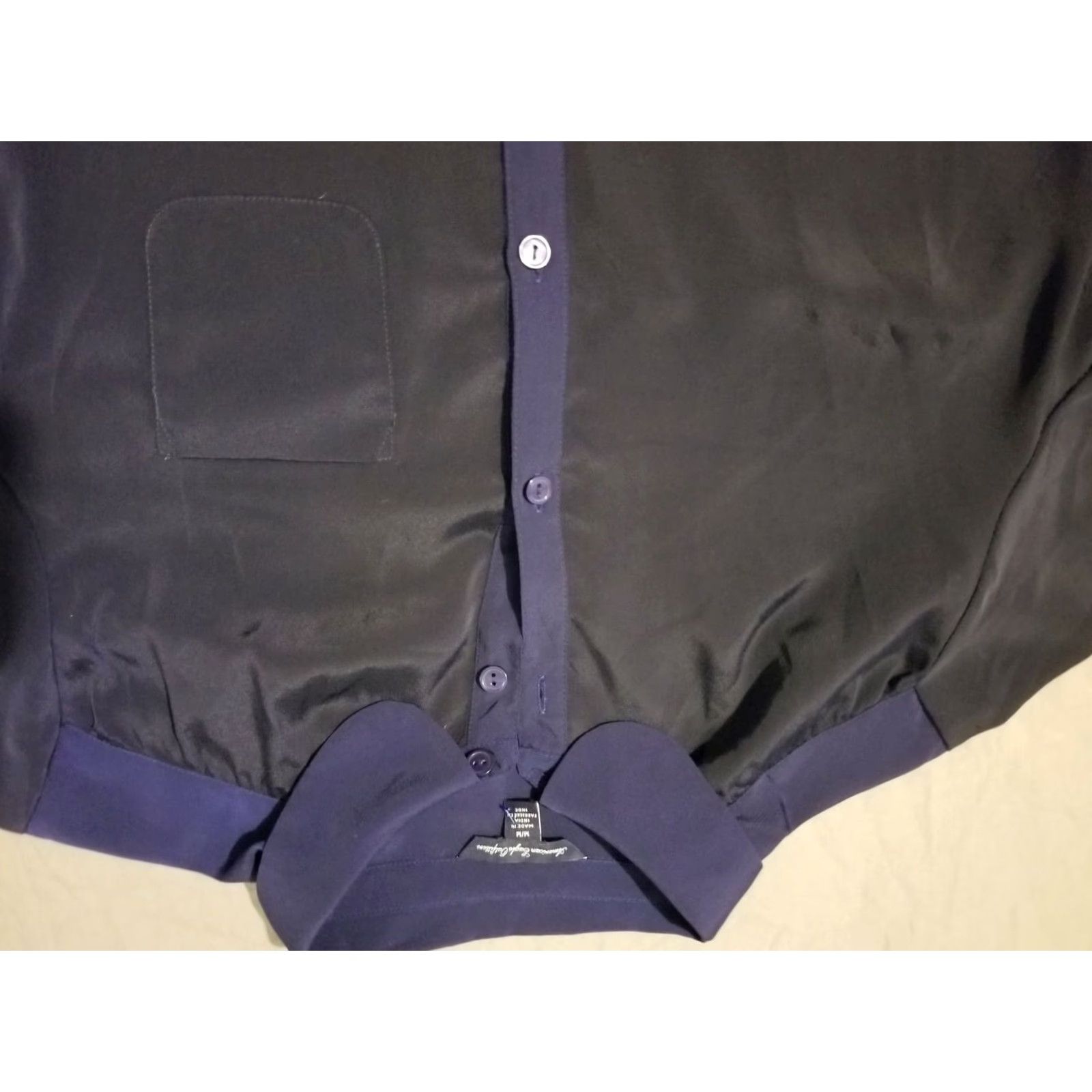 American Eagle Outfitters Womens American Eagle Outfitters Blouse Shirt M Medium Black Blue Button Dress Shirt Womens Bleached? Size M / US 6-8 / IT 42-44 - 4 Thumbnail