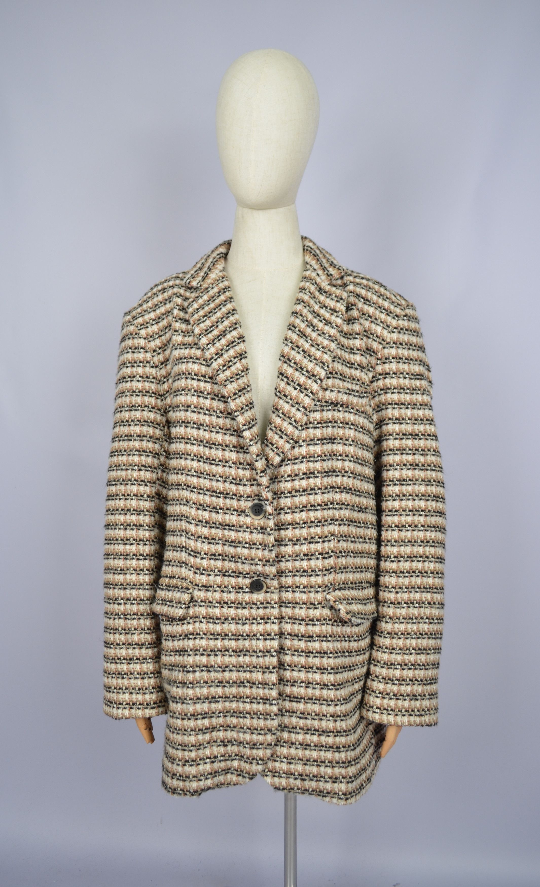 Designer Herzensangelegenheit Tweed Cotton Blazer Jacket Sz 42 XL Size XL / US 12-14 / IT 48-50 - 8 Thumbnail