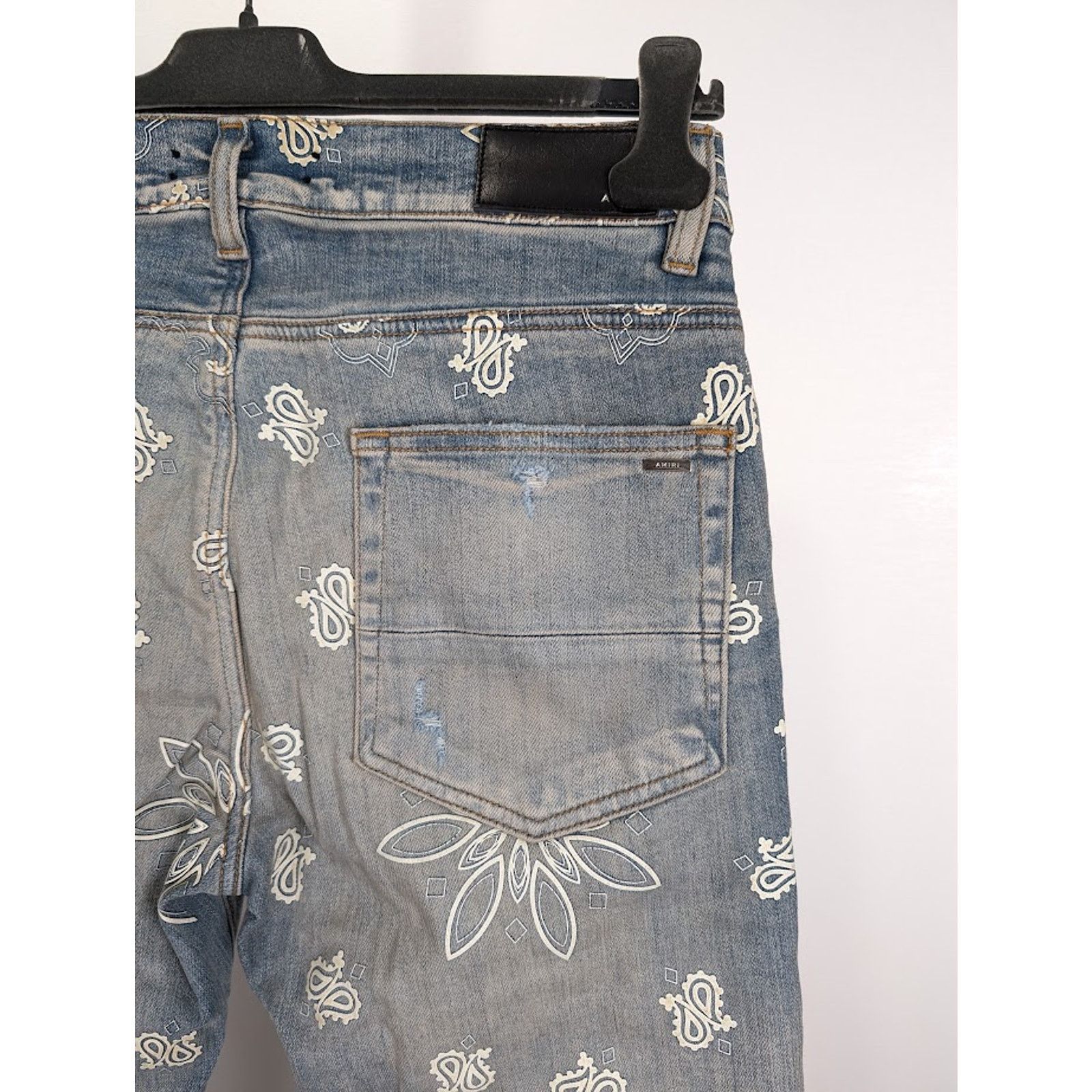 Amiri o1rshd1 Q:2 / Flocked Bandana Jeans in Clay Indigo Size US 31 - 17 Thumbnail