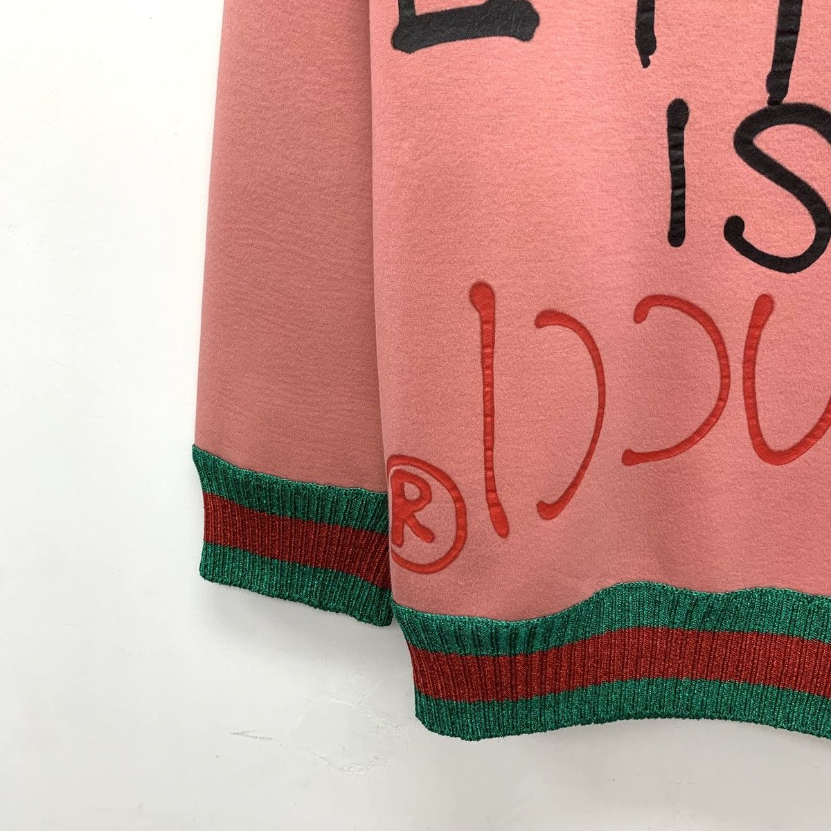 Gucci Gucci Pink Letter Embroidered Long Sleeve Knit Sweater K26WX Size S / US 4 / IT 40 - 4 Thumbnail