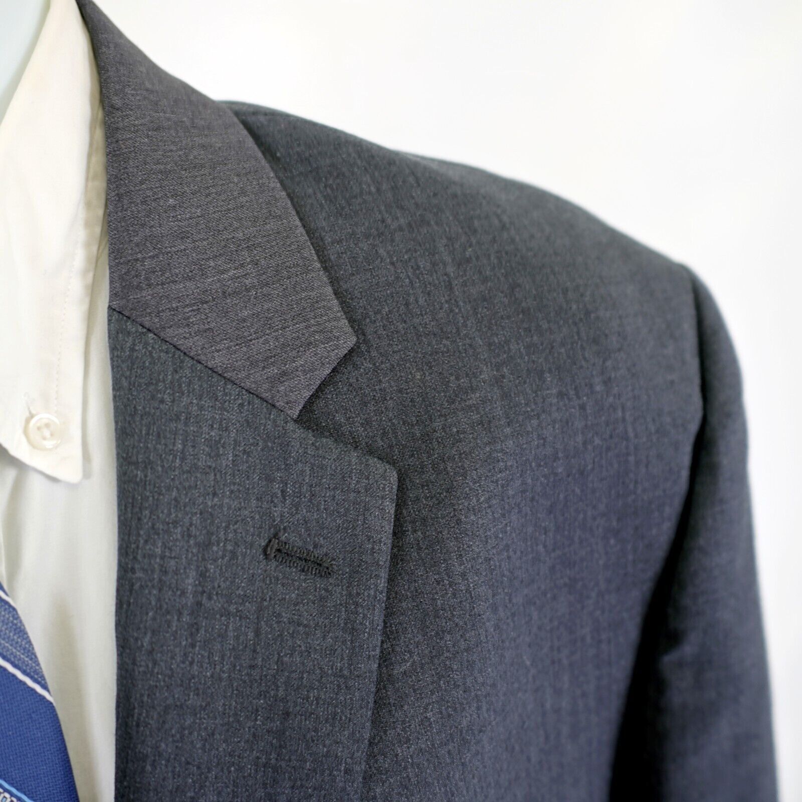 Jos. A. Bank Jos A Bank 46R Gray Wool Tailored Fit Suit Jacket 2 Button Size 46R - 2 Thumbnail