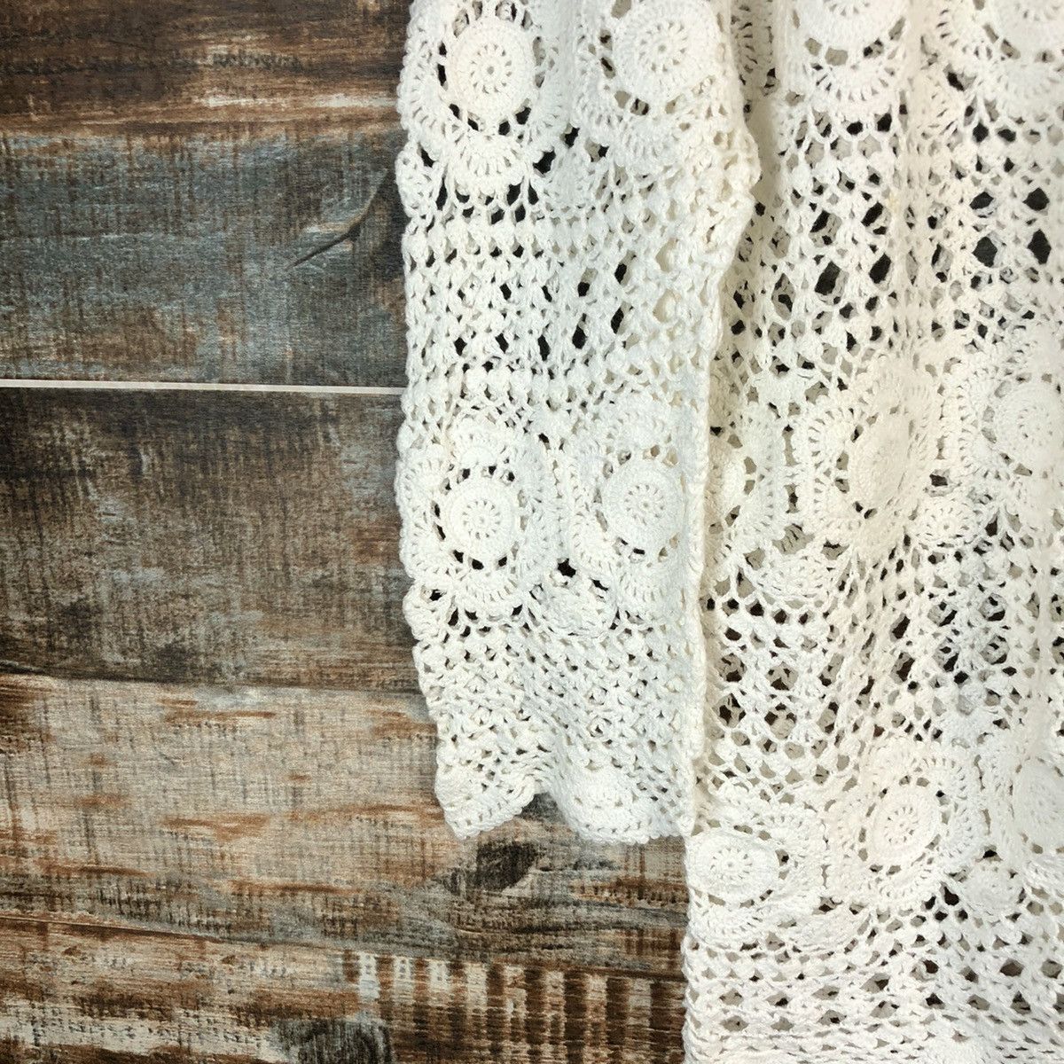 Laura Ashley Laura Ashley White crochet mesh net Cardigan Knitwear #A1483 Size S / US 4 / IT 40 - 7 Thumbnail