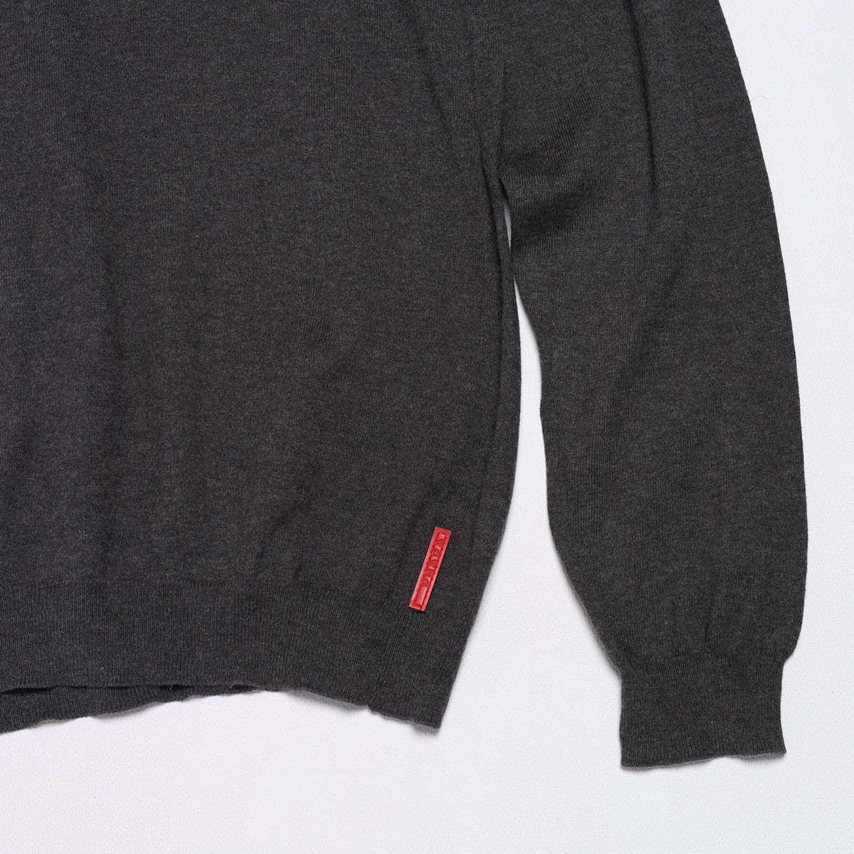 Prada Prada Red Tab V neck Sweater Cashmere Size US L / EU 52-54 / 3 - 6 Thumbnail