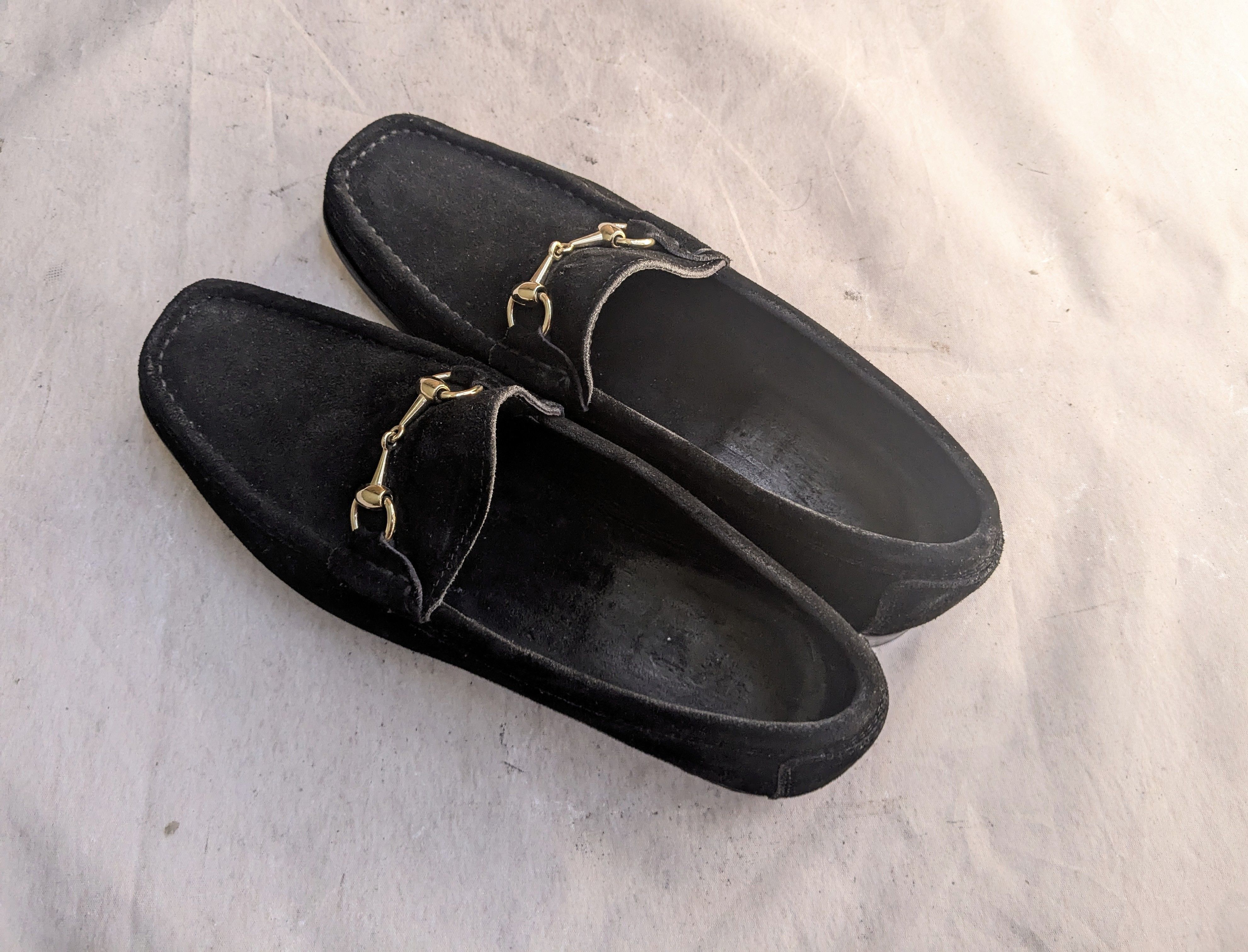 Gucci Horsebit Loafers Black 10 Snaffle Bit Suede