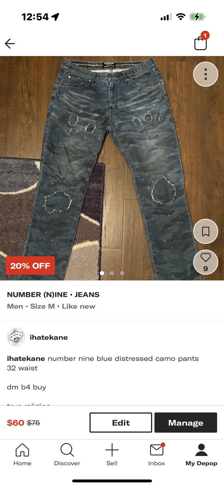 Number (N)ine number nine pants Size US 32 / EU 48 - 1 Preview
