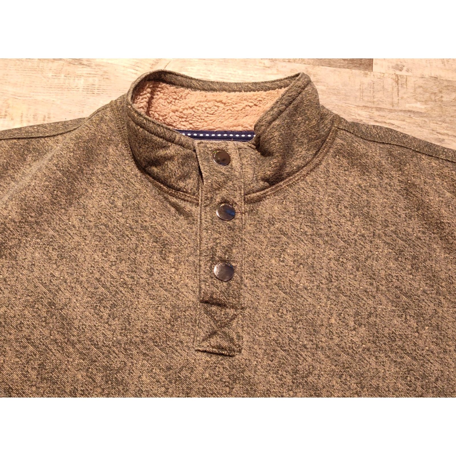 Vintage Men's Navy Yard Workwear Size Small Quarter Button Pullover Soft Plush Lined EUC Size US S / EU 44-46 / 1 - 6 Thumbnail