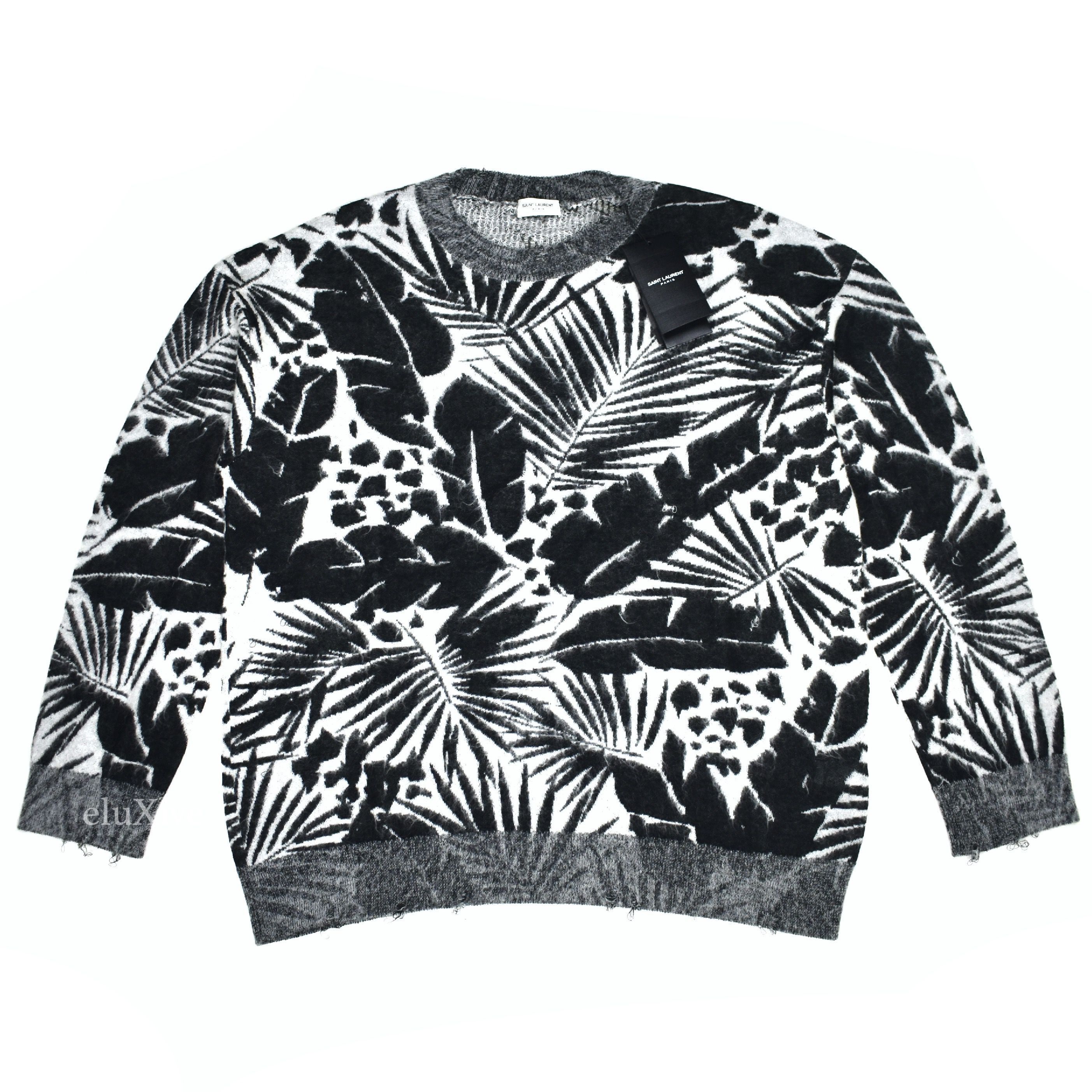 Saint Laurent Paris $1.3k Saint Laurent Distressed Tropic Palm Knit Sweater YSL Size US M / EU 48-50 / 2 - 1 Preview