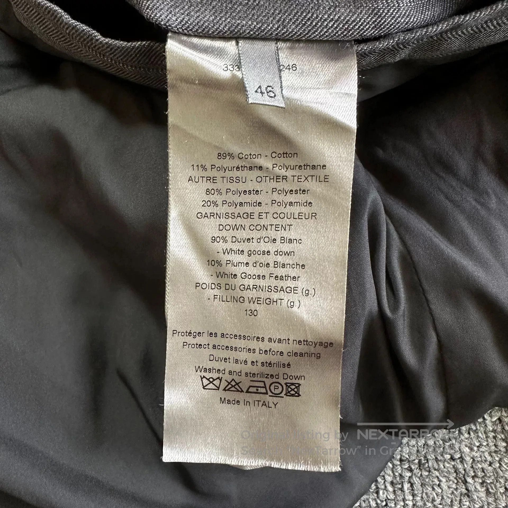Dior Dior Homme Light Grey Down Jacket. Size US S / EU 44-46 / 1 - 5 Thumbnail