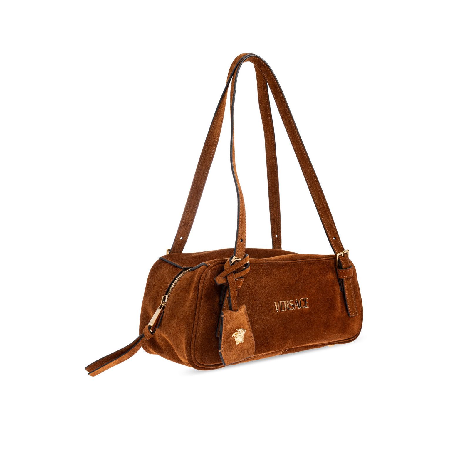 Versace VERSACE Tag Bowling Brown Suede Shoulder Bag New & Authentic Size ONE SIZE - 3 Thumbnail