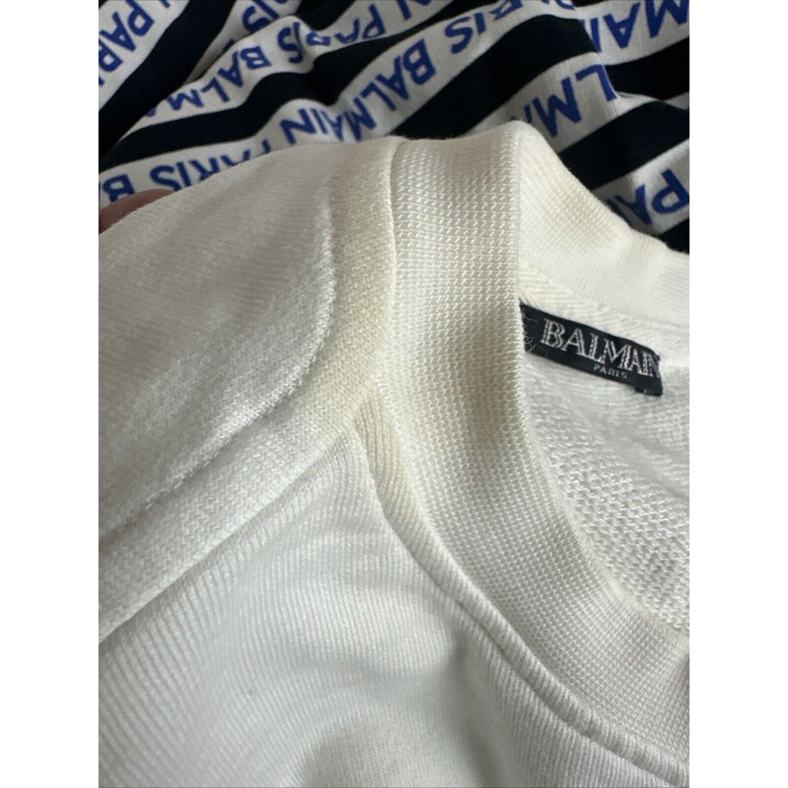 Balmain Permanently Stained Balmain Striped Sweatshirt Men’s SZ M Size US M / EU 48-50 / 2 - 6 Thumbnail