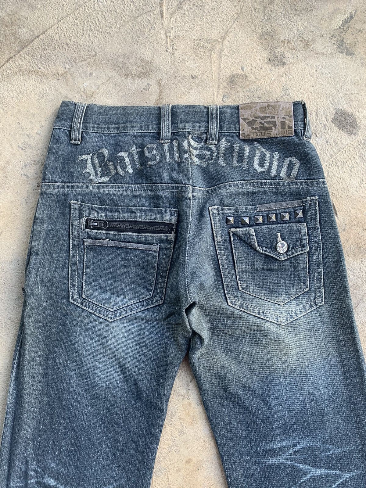 If Six Was Nine × Japanese Brand Batsu Studio Skull Distressed Denim Size US 28 / EU 44 - 4 Thumbnail
