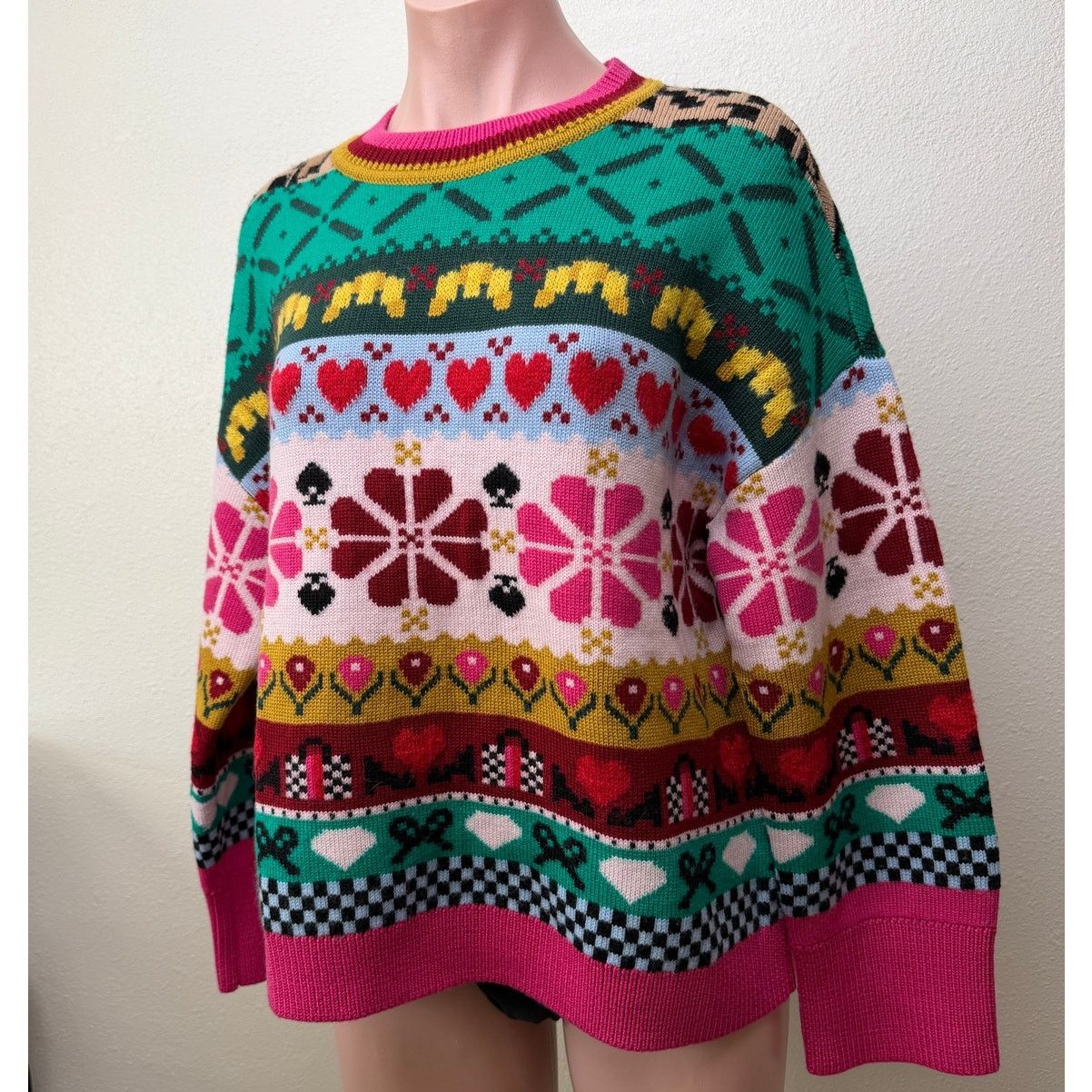 Kate Spade Kate Spade Multicolor Wool Mohair Floral Heart Sweater - S Size S / US 4 / IT 40 - 2 Thumbnail