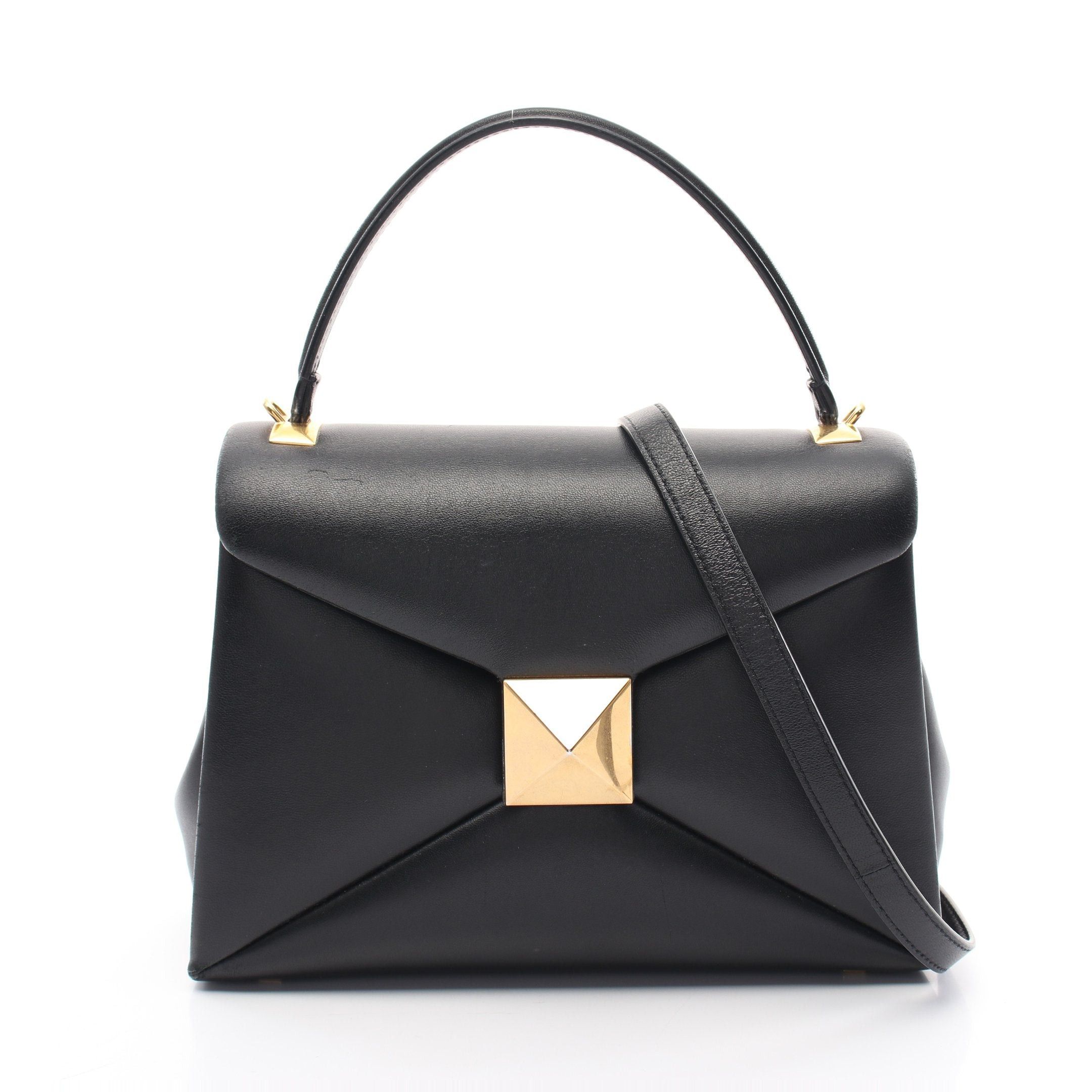 Valentino Valentino One Stud Small Handbag Leather Black Size ONE SIZE - 1 Thumbnail