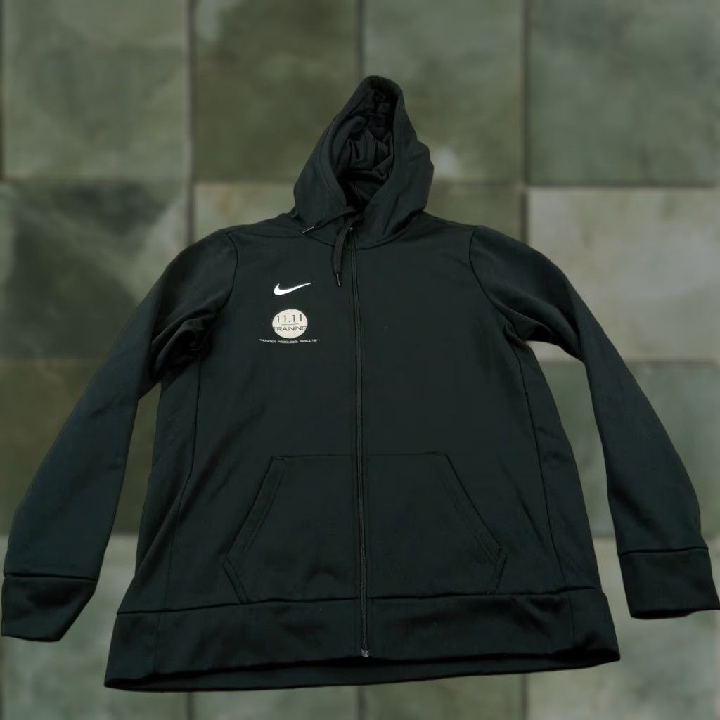Nike Nike Mens Large Black Full Zip Hooded Hoodie Long Sleeve Casual Training Size US L / EU 52-54 / 3 - 1 Thumbnail