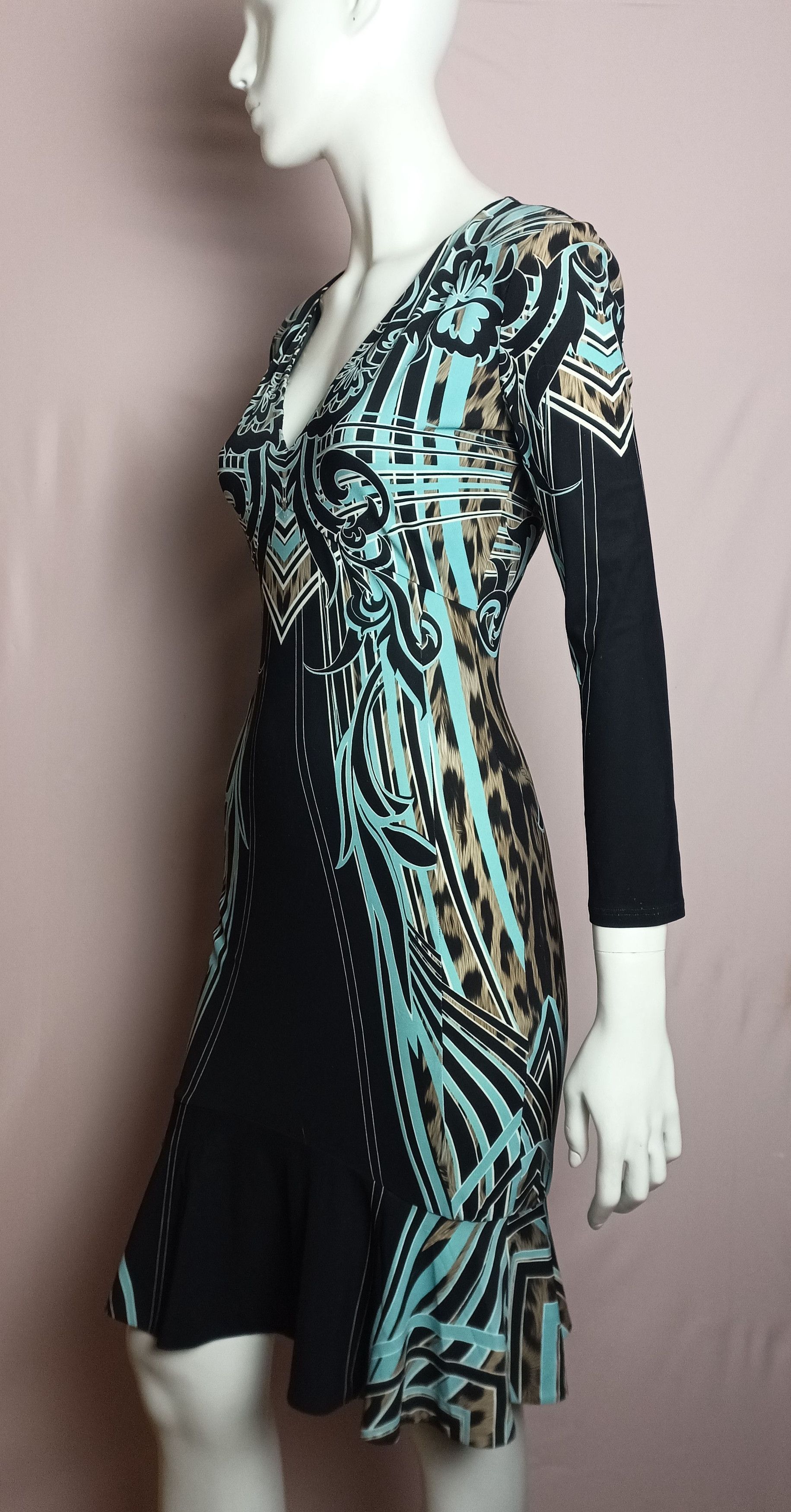 Roberto Cavalli Roberto Cavalli Multicolor Printed Jersey Sheath Dress Size S / US 4 / IT 40 - 5 Thumbnail