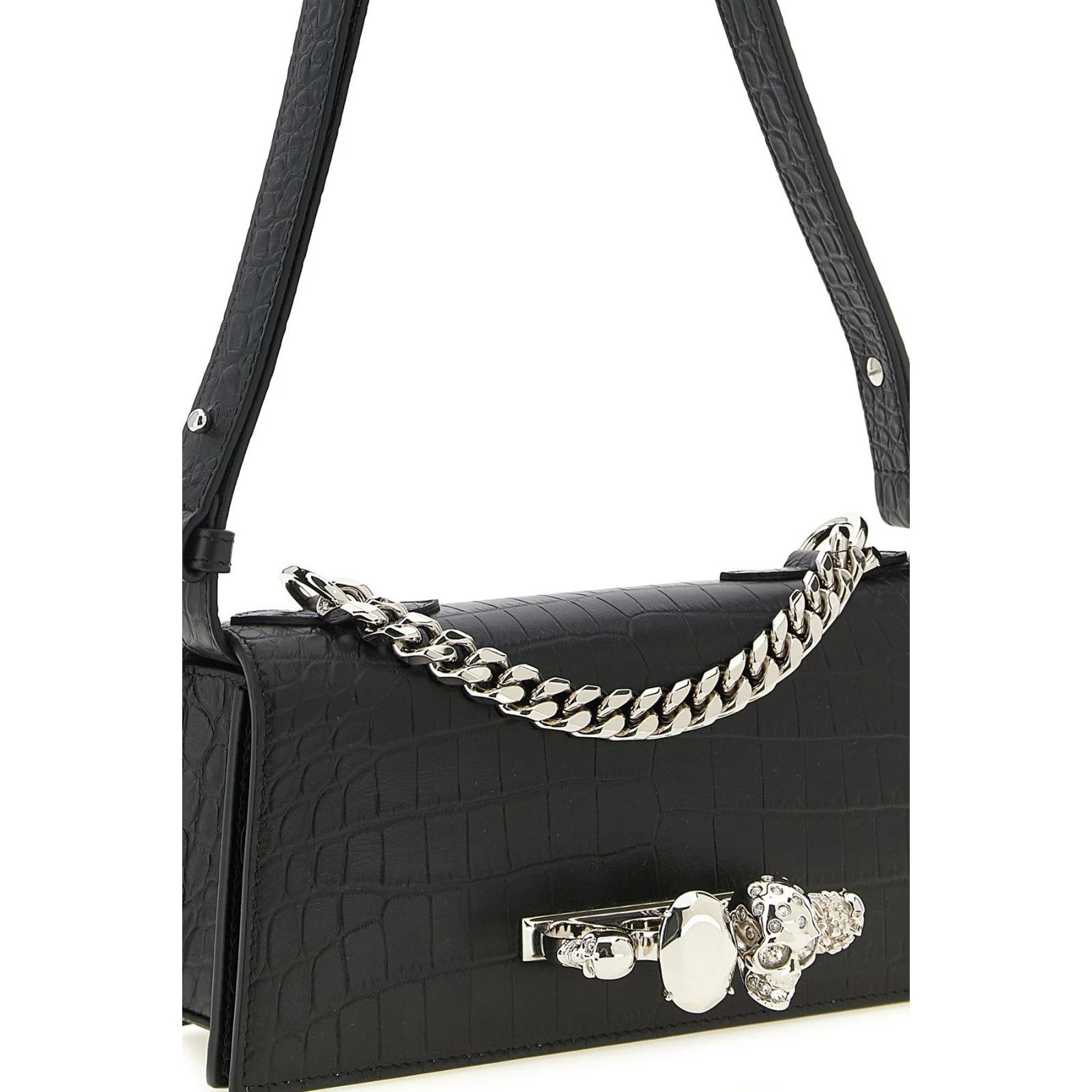Alexander McQueen MCQUEEN Black Textured Leather Shoulder Bag New & Authentic Size ONE SIZE - 3 Thumbnail