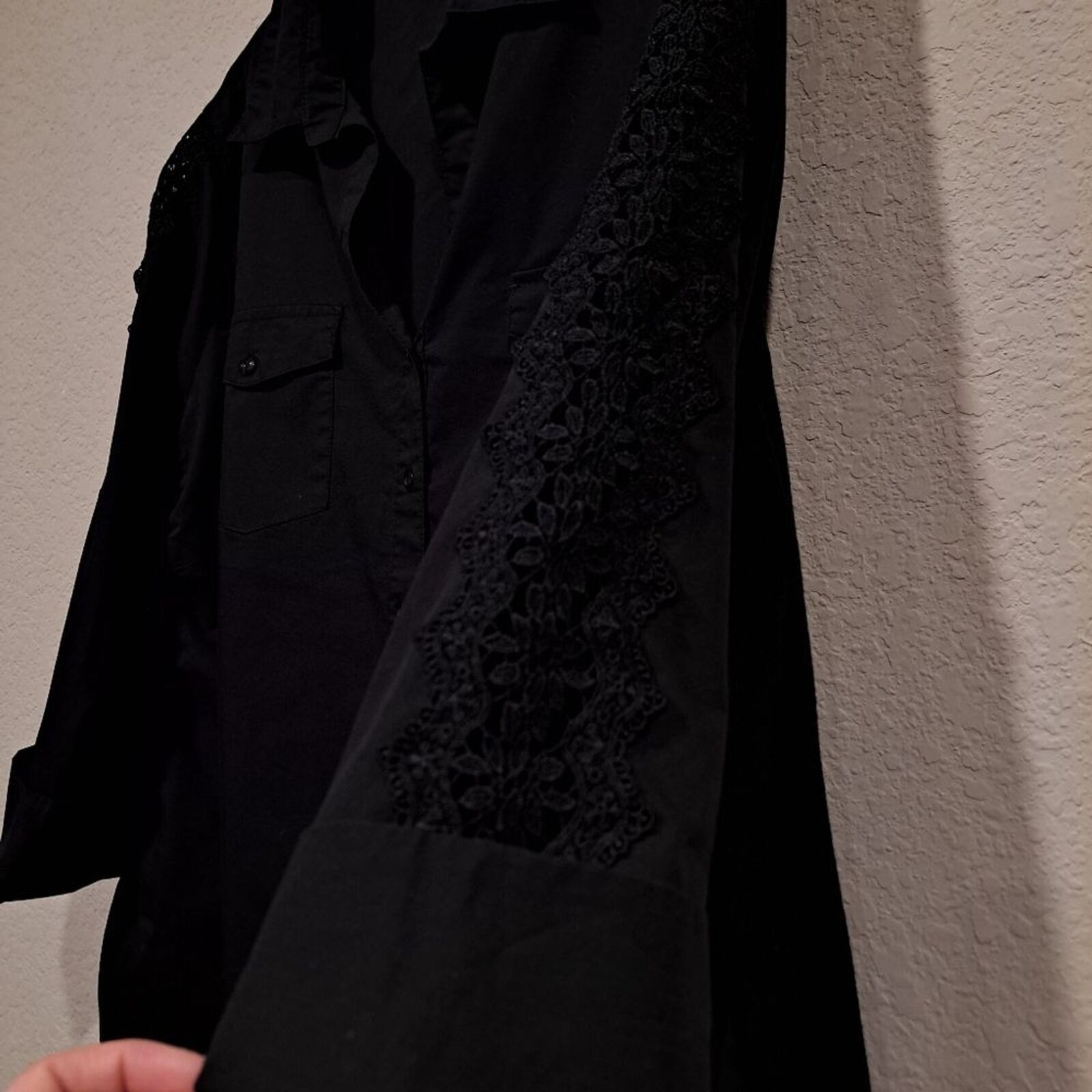 Other Zac & Rachel Woman black plus-size top blouse crochet sz 2X Size 3XL / US 20-22 - 4 Thumbnail