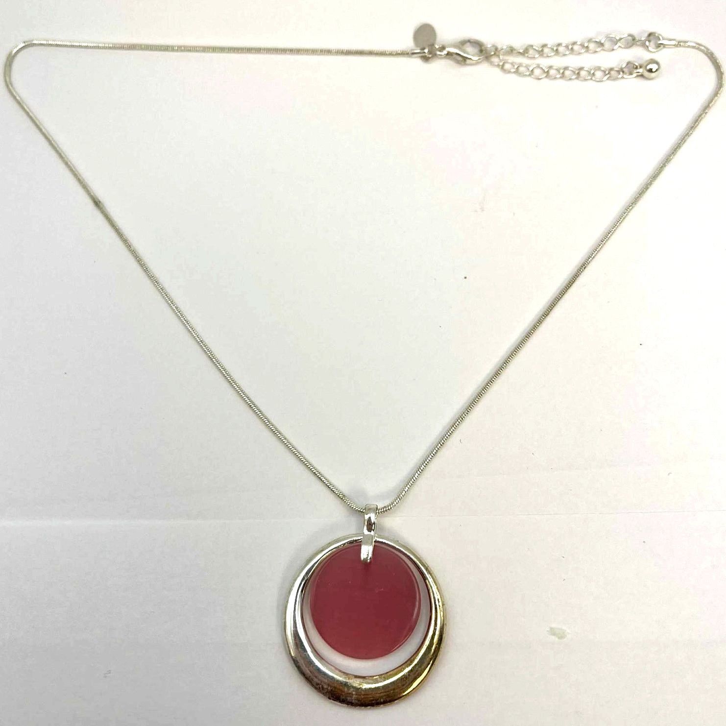 Other Silver & Pink Circular Necklace Size ONE SIZE - 3 Thumbnail