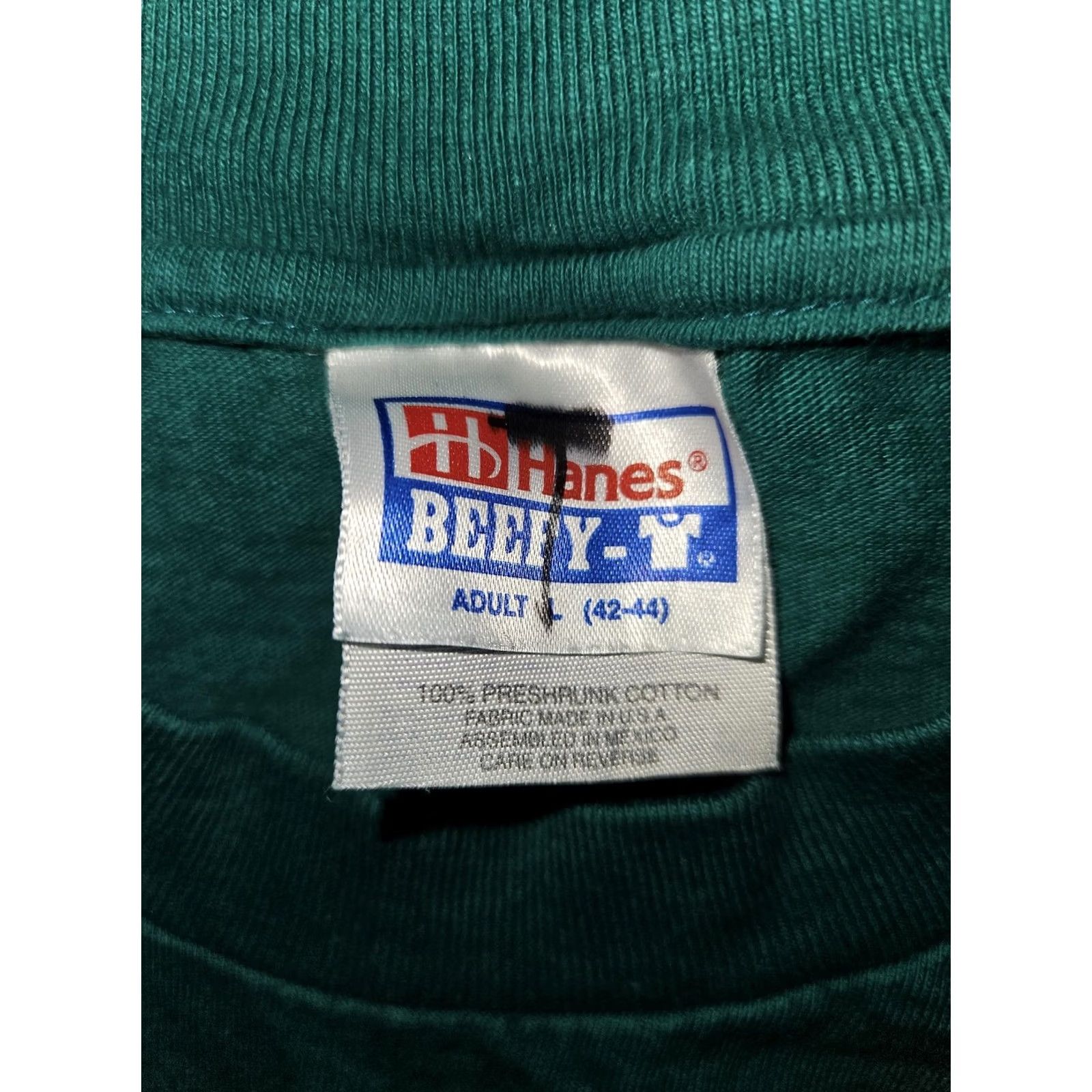 Hanes VINTAGE Hanes Beefy-T Rockymountain Scout Camp Shirt Mens L Teal Green 90s 60th Anniversary Limited Edition Crew Neck Short Sleeve Size US L / EU 52-54 / 3 - 3 Thumbnail