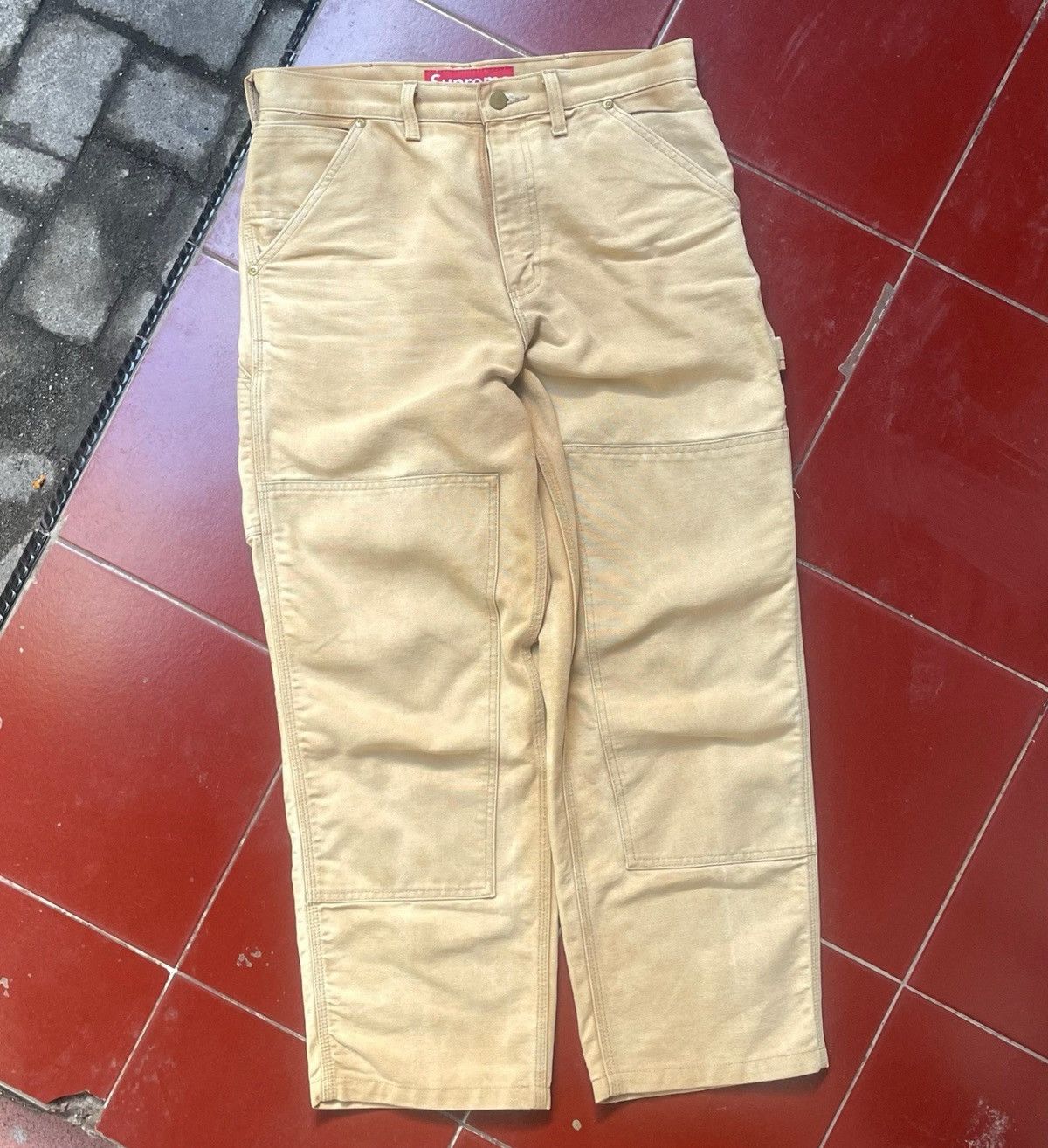 image of Supreme 1998 Long Work Pants Carpenter Double Knee in Duck Brown, Men's (Size 32)