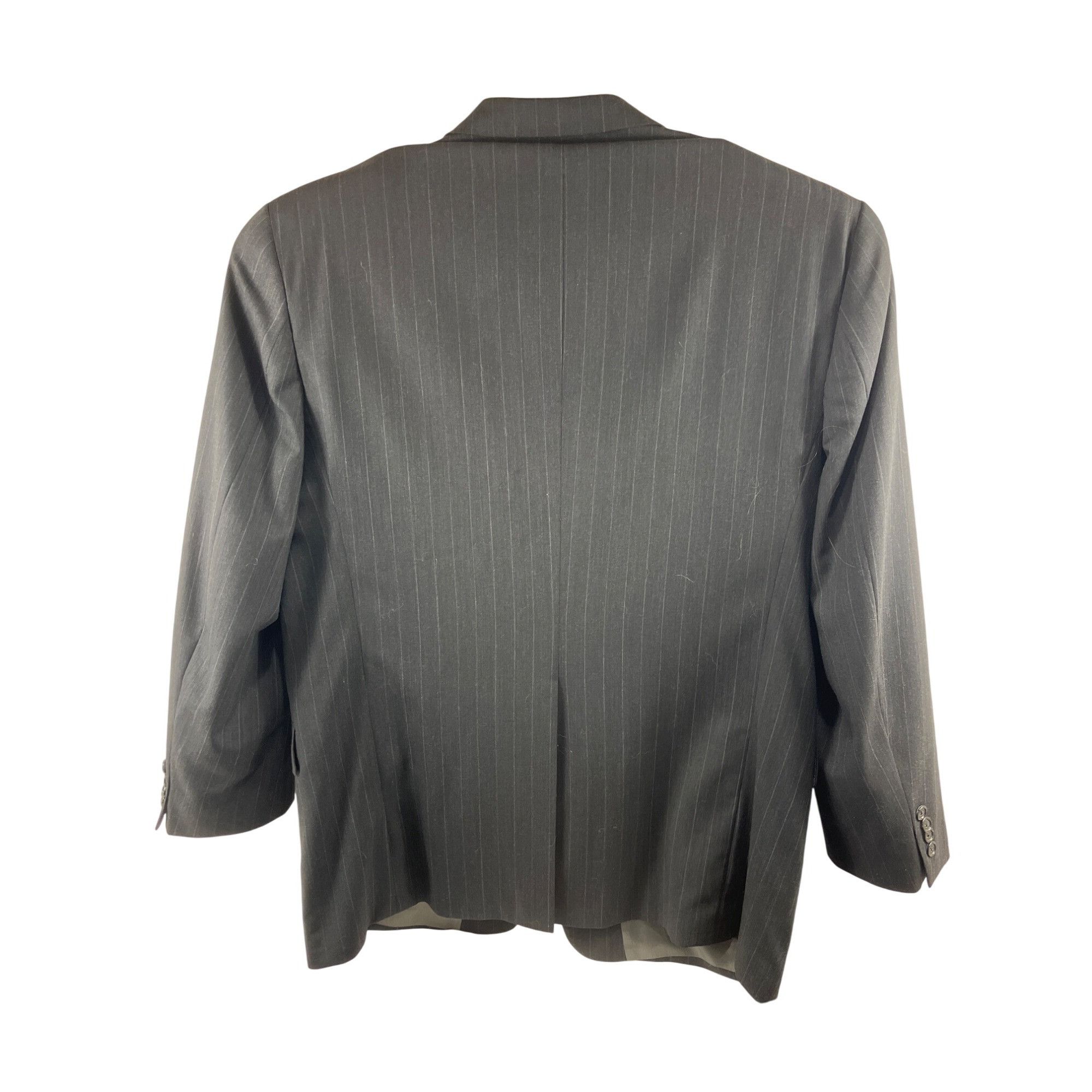 Other Mens Pinstripe Suit Jacket & Pants Set 2-Button Gray Classic Size 40L - 3 Thumbnail