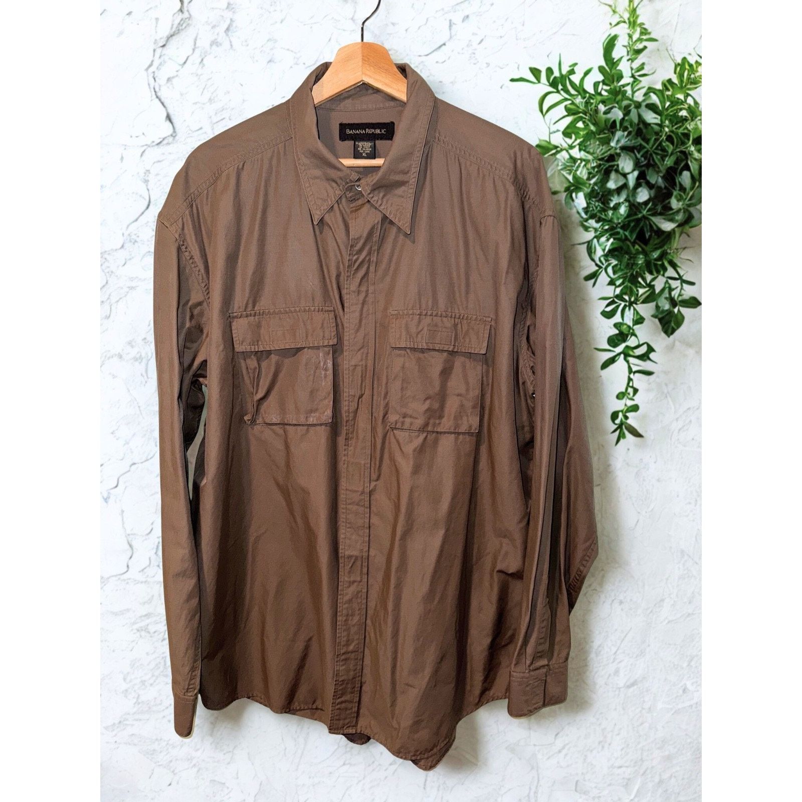 Banana Republic Safari Shirt Mens XL Y2K Gorpcore Utility