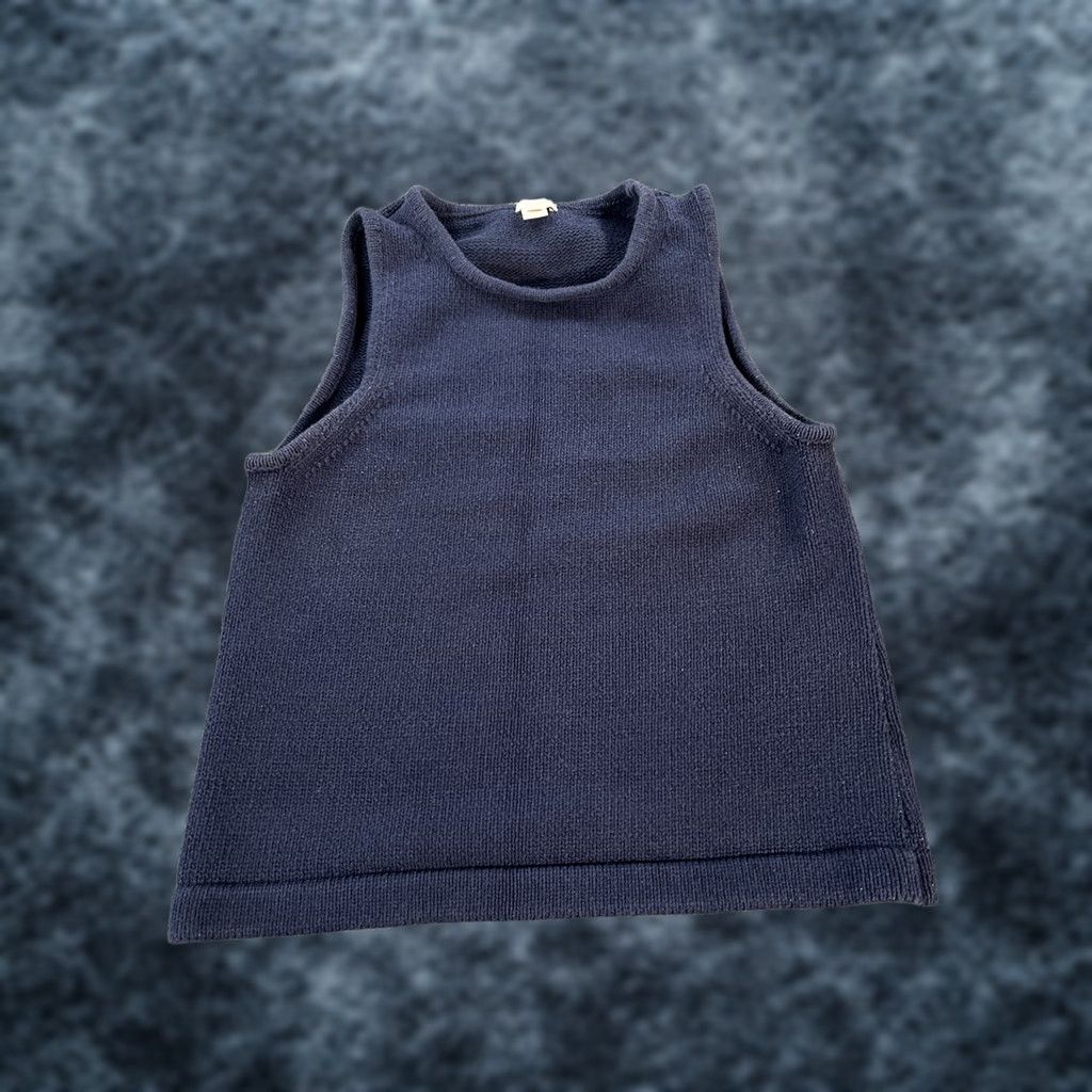J.Crew VINTAGE J.CREW Sweater Vest Womens Medium Blue Fisherman Cable Knit Sleeveless Cotton City Classic Mens? Size M / US 6-8 / IT 42-44 - 1 Thumbnail