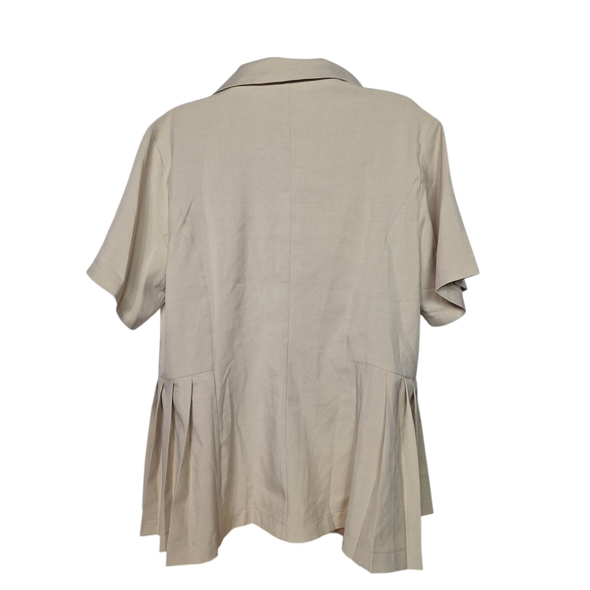 Shein SHEIN Curve Beige Peplum Blazer Short Sleeve Gold Button Coq Size XL / US 12-14 / IT 48-50 - 3 Thumbnail