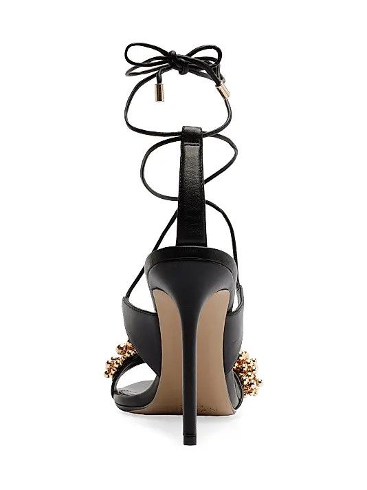 Alexandre Birman os11x0326 Bubble-Embellished Leather Sandals in Black Size US 10.5 / IT 40.5 - 4 Thumbnail