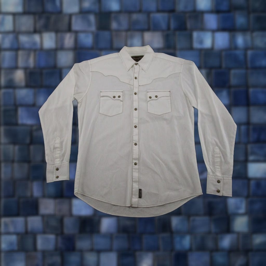 Wrangler VINTAGE Wrangler Retro Shirt Mens M White Western Pearl Snap Long Sleeve MVR250W Rodeo Size US M / EU 48-50 / 2 - 1 Thumbnail